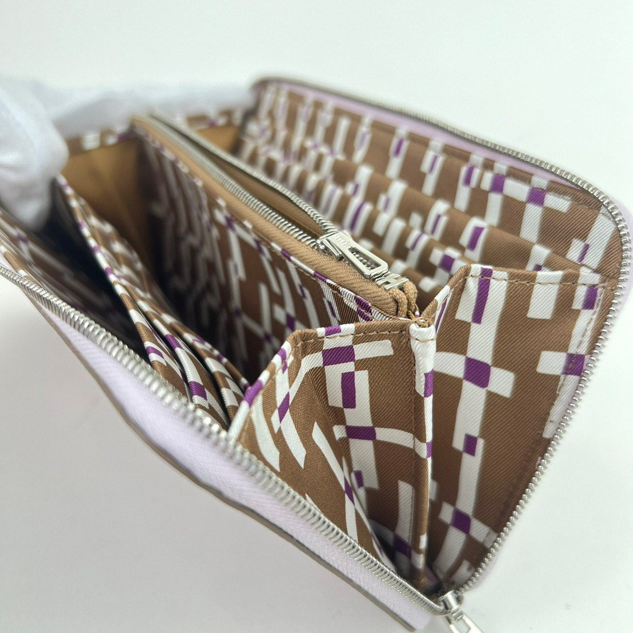 AZAP SILKIN LONG アザップ シルクイン ロング Stamp-B B刻印 Epsom エプソン Mauve Pale モーヴペール SV925 シルバー金具 長財布