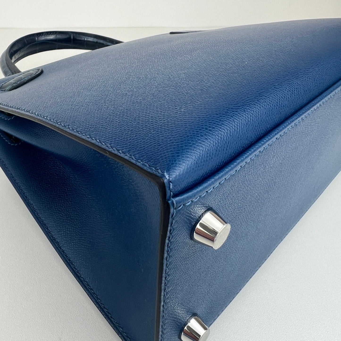 Hermès エルメス Kelly25 ケリー25 Stamp-W W刻印 Madame/Crocodile マダム/クロコダイル Deep blue ディープブルー PHW シルバー金具