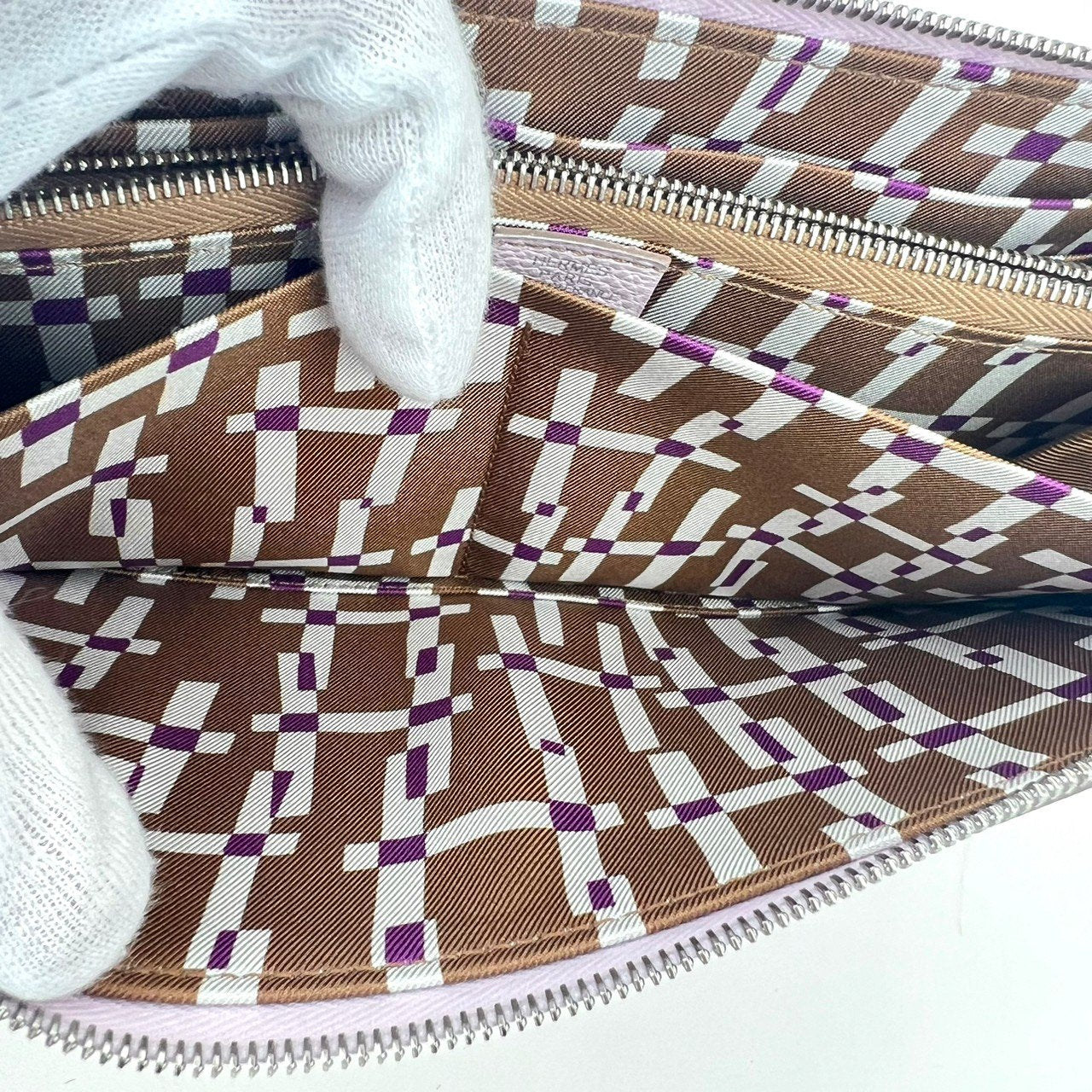 AZAP SILKIN LONG アザップ シルクイン ロング Stamp-B B刻印 Epsom エプソン Mauve Pale モーヴペール SV925 シルバー金具 長財布