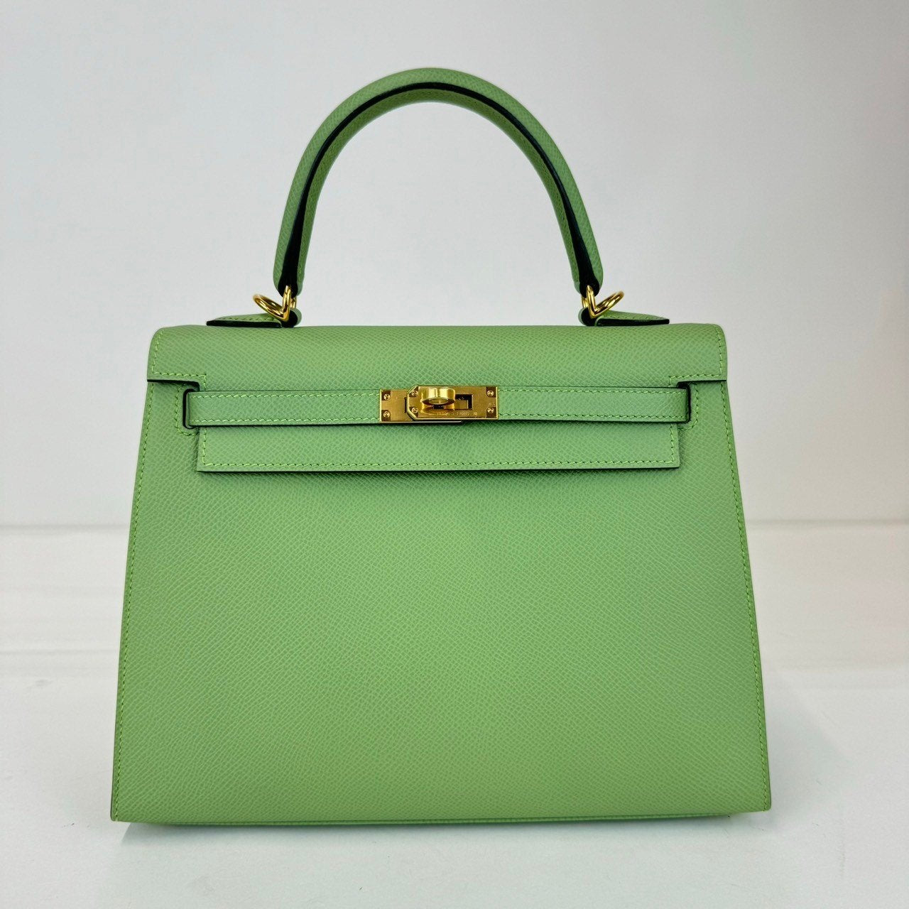 Kelly25 ケリー25 Vert Criquet ヴェールクリケット Epsom エプソン GHW ゴールド金具 Stamp-Y Y刻印