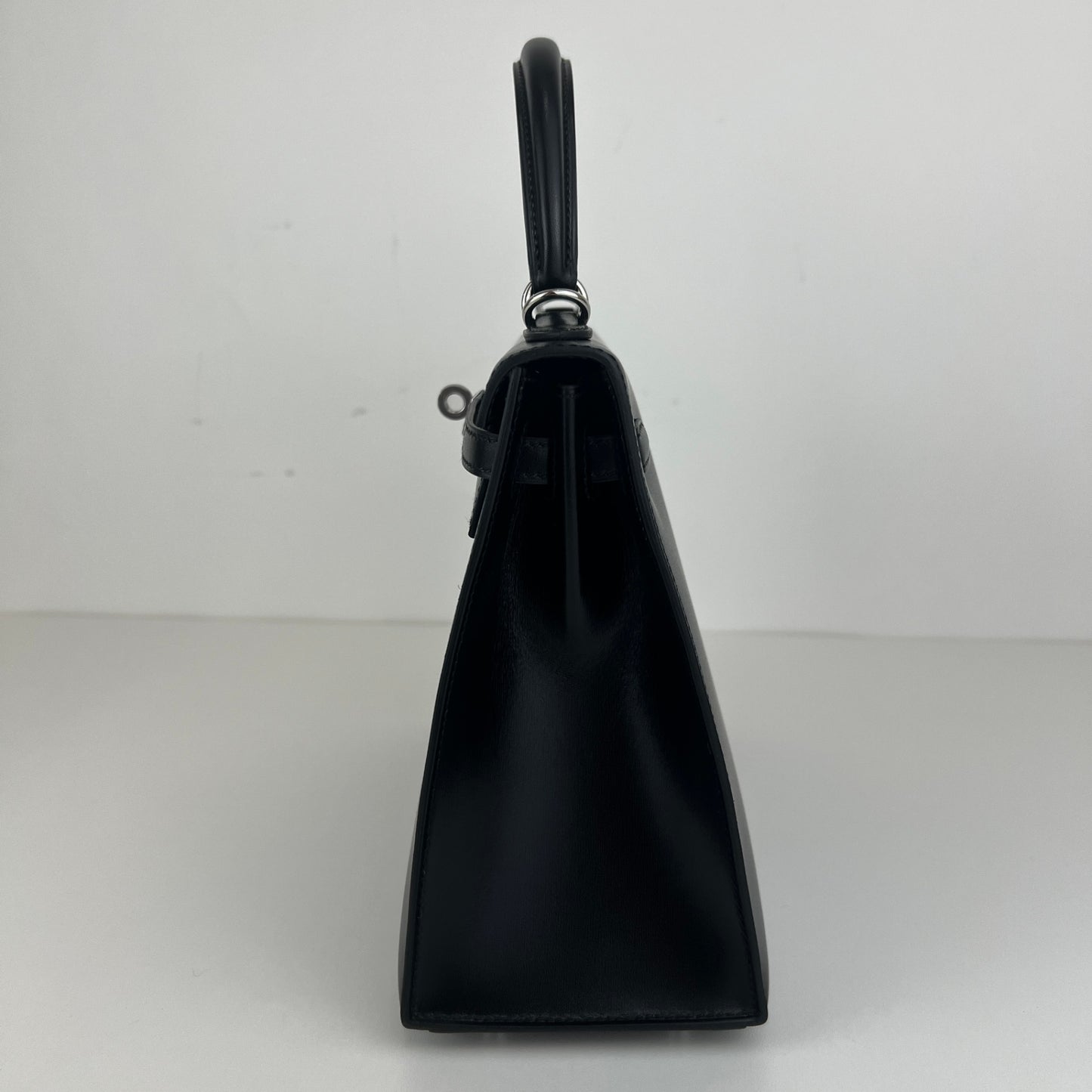 Hermès エルメス Kelly25 sellier ケリー25 セリエ Stamp-W W刻印 Box ボックス Black ブラック PHW シルバー金具