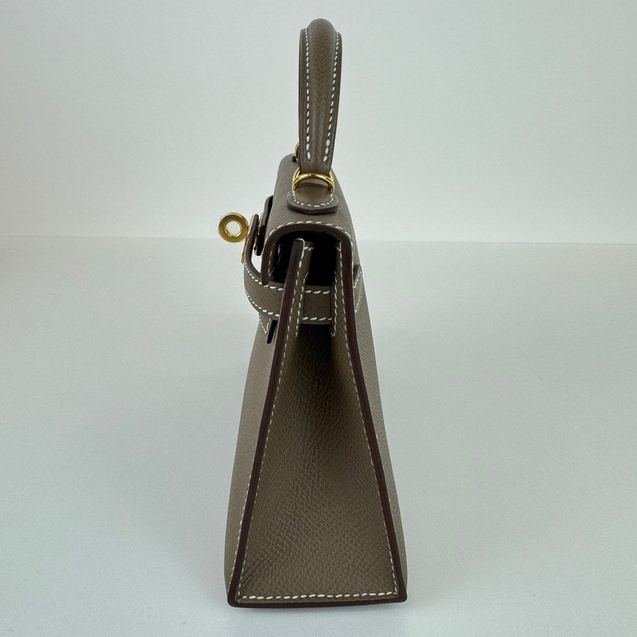 Mini kelly ミニケリー Stamp-W W刻印 Epsom エプソン Etoupe エトープ GHW ゴールド金具