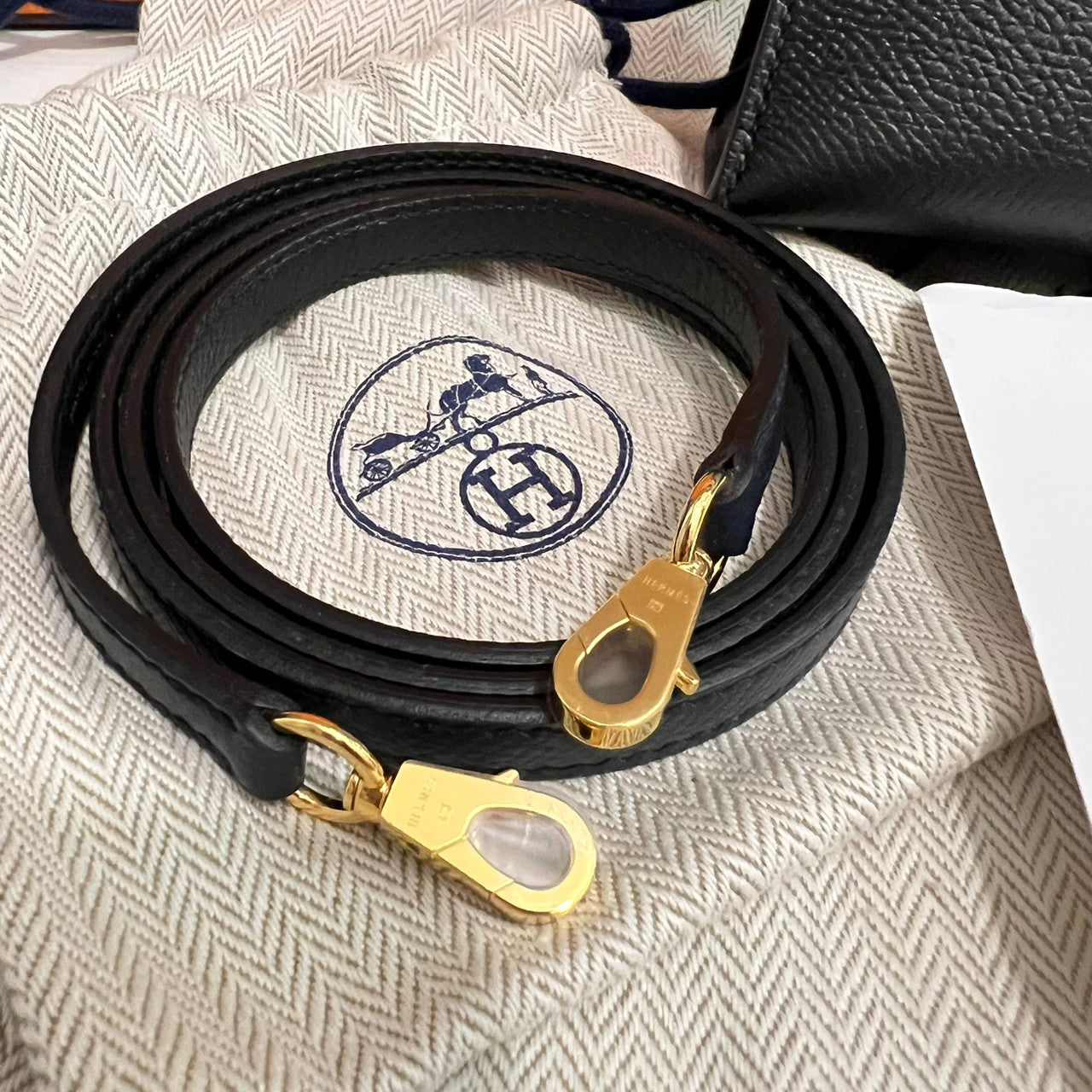 Mini Kelly ミニケリー Casaque カザック Bleu indigo/Black ブルーインディゴ/ブラック Epsom エプソン GHW ゴールド金具 Z刻印
