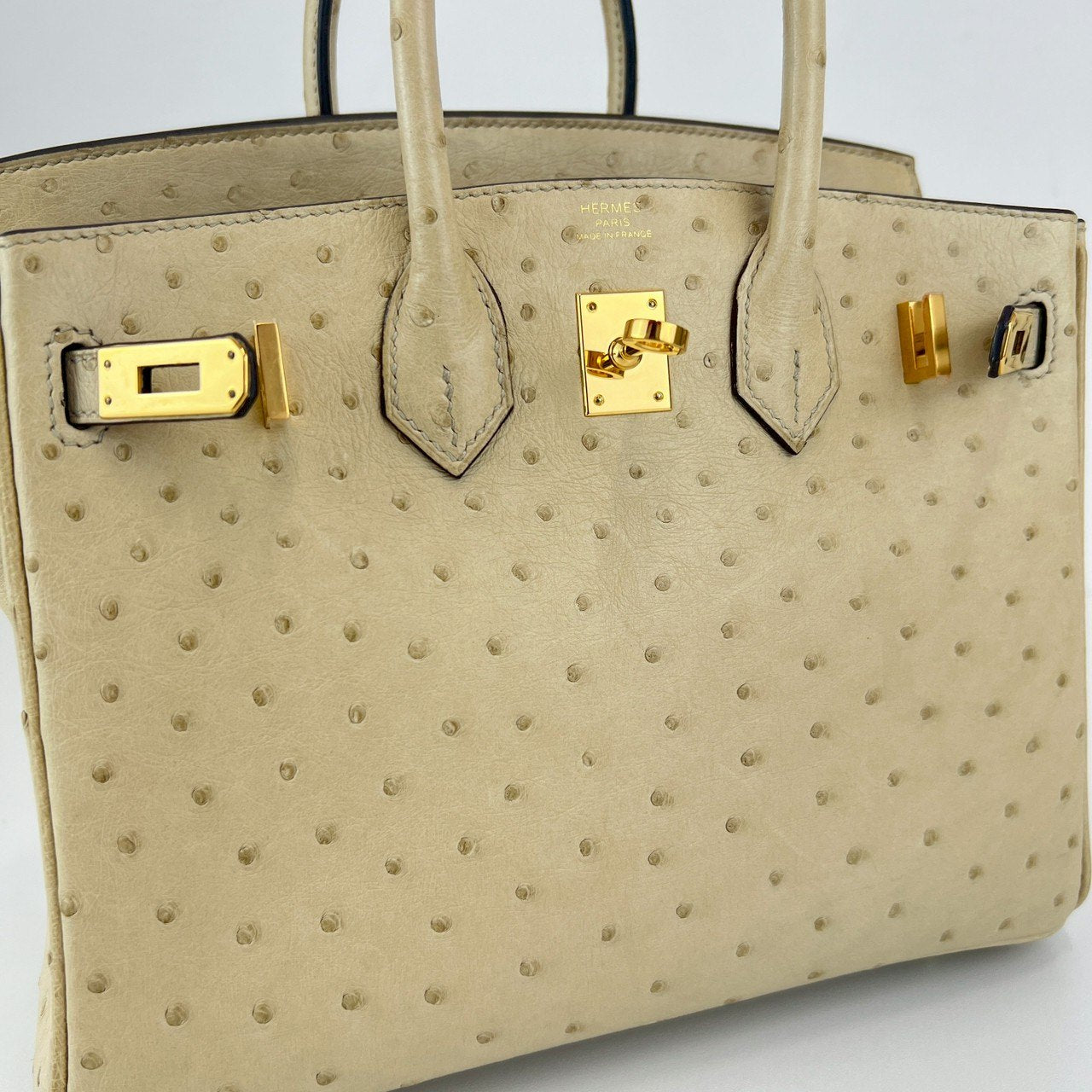 Hermès エルメス Birkin25 バーキン25 Stamp-Z Z刻印 Ostrich オーストリッチ Parchemin パルシュマン GHW ゴールド金具