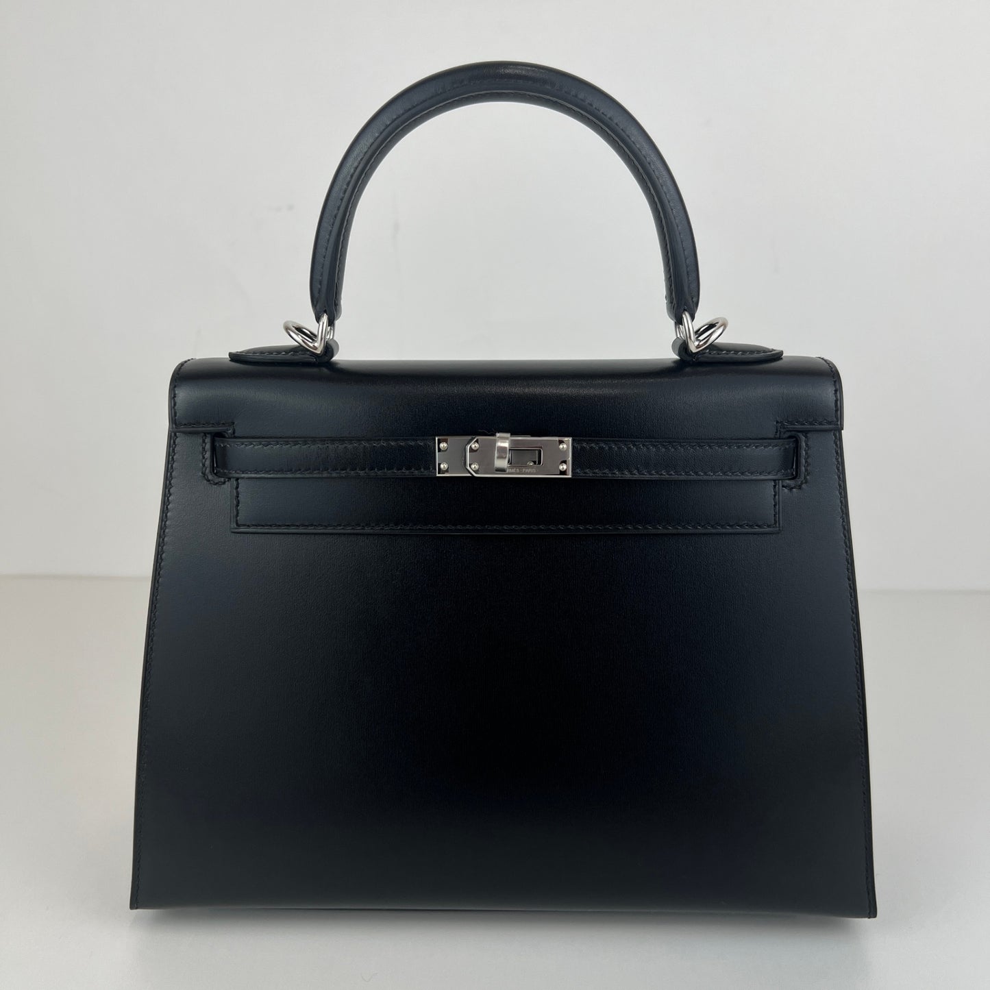 Hermès エルメス Kelly25 sellier ケリー25 セリエ Stamp-W W刻印 Box ボックス Black ブラック PHW シルバー金具