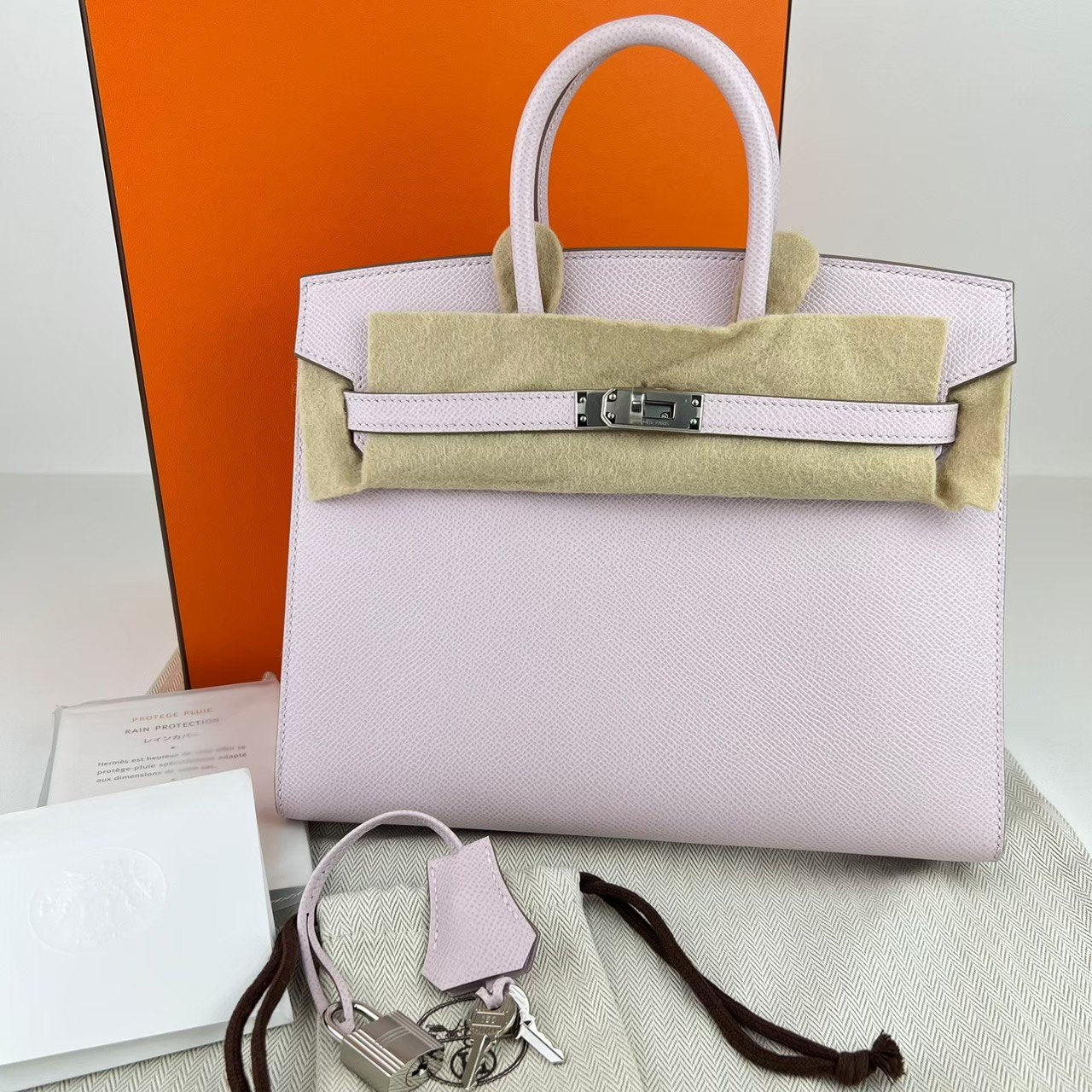 Birkin25 Sellier バーキン25 セリエ Mauve pale モーヴパール Epsom エプソン PHW シルバー金具 Stamp-B B刻印