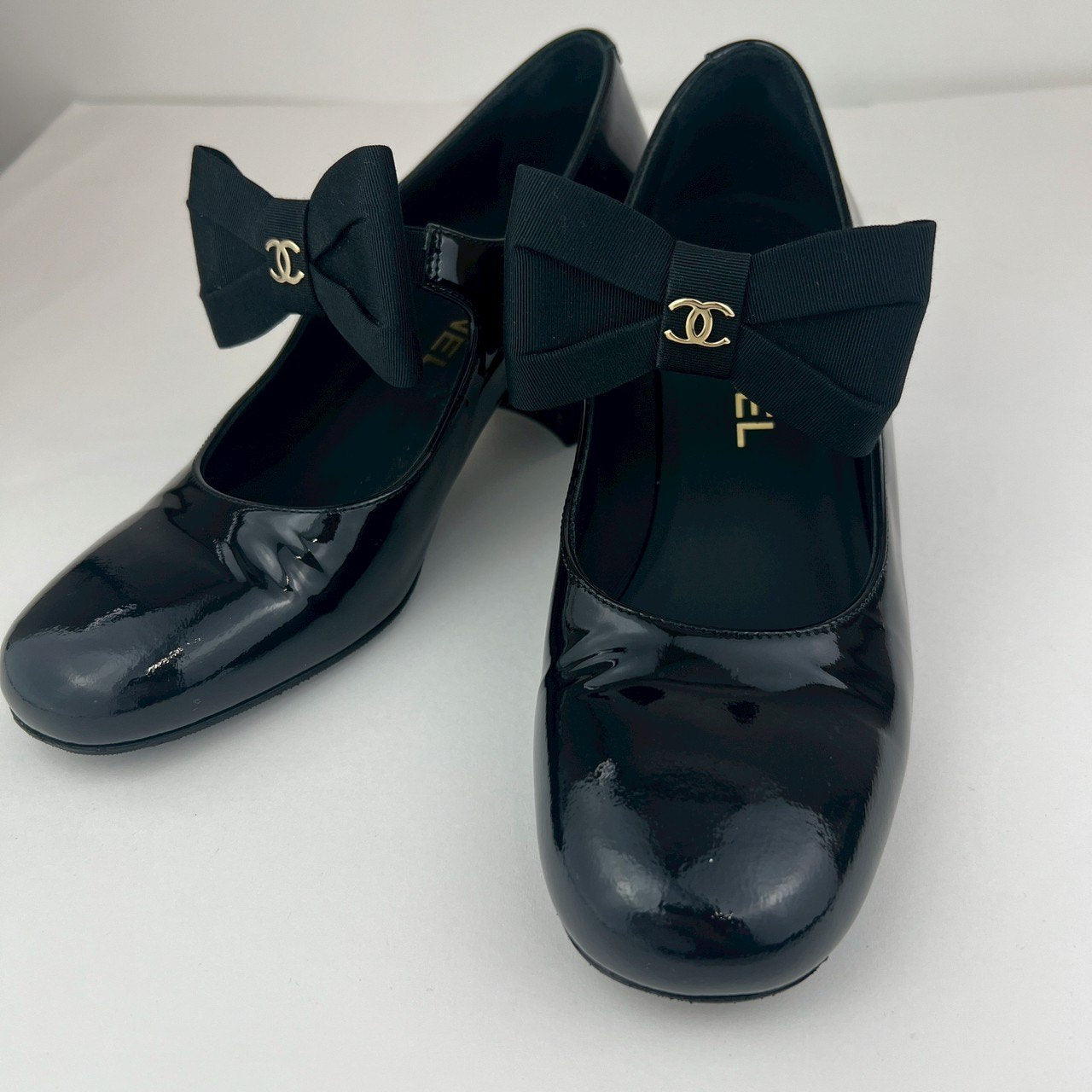 CHANEL シャネル メリージェーン パンプス ココマーク リボン G45356