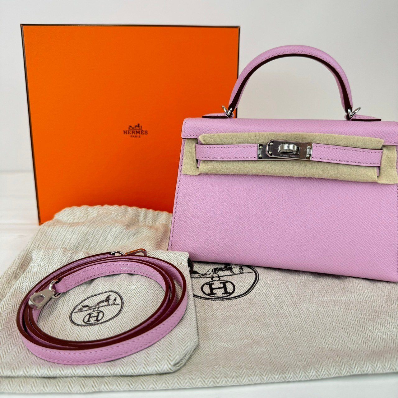 Mini kelly ミニケリー Mauve Sylvestre モーヴシルベストル PHW シルバー金具 Stamp-Z Z刻 Epsom エプソン