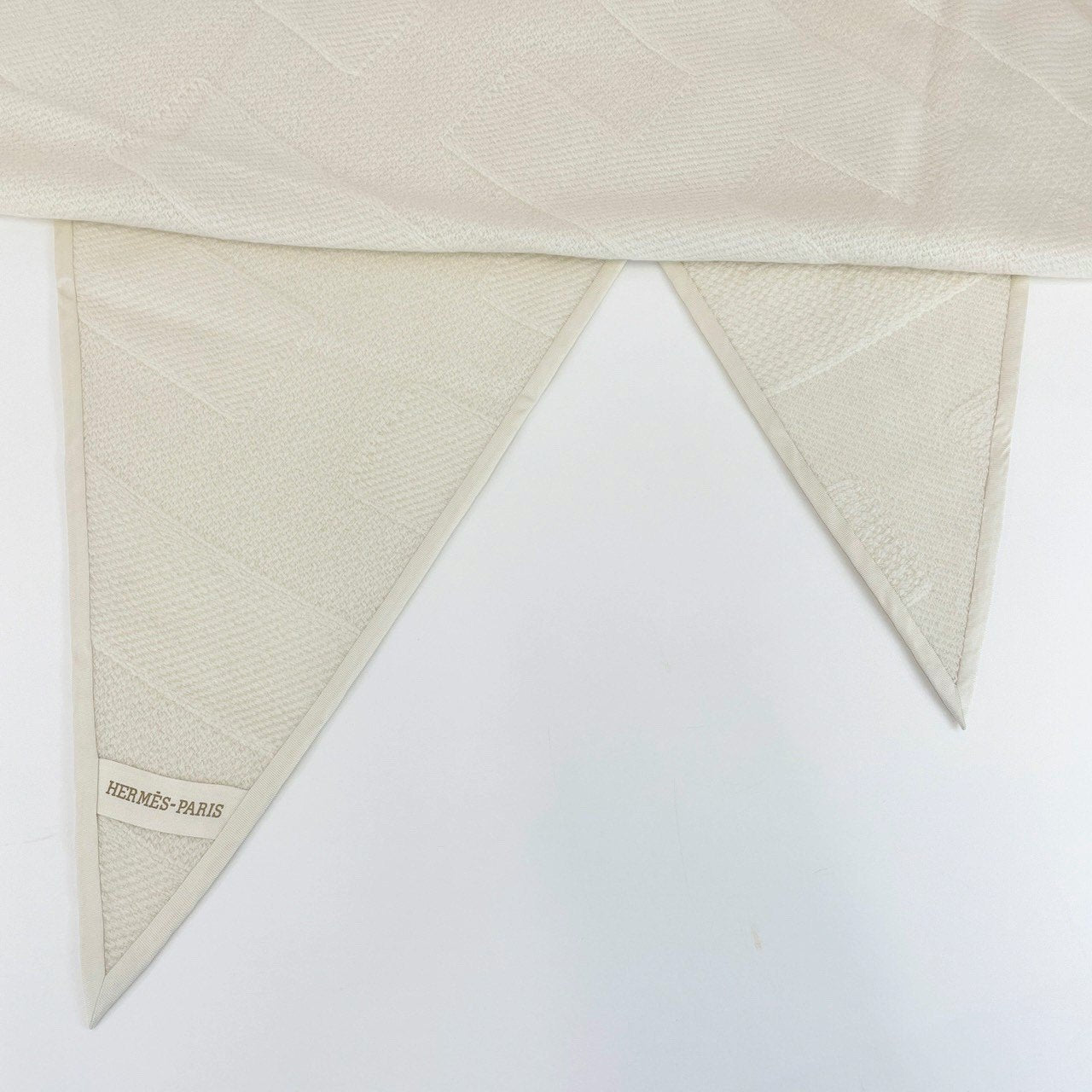 Hermès エルメス ロザンジュ 《ストライプH》 LOSANGE カシミア 100% White ホワイト