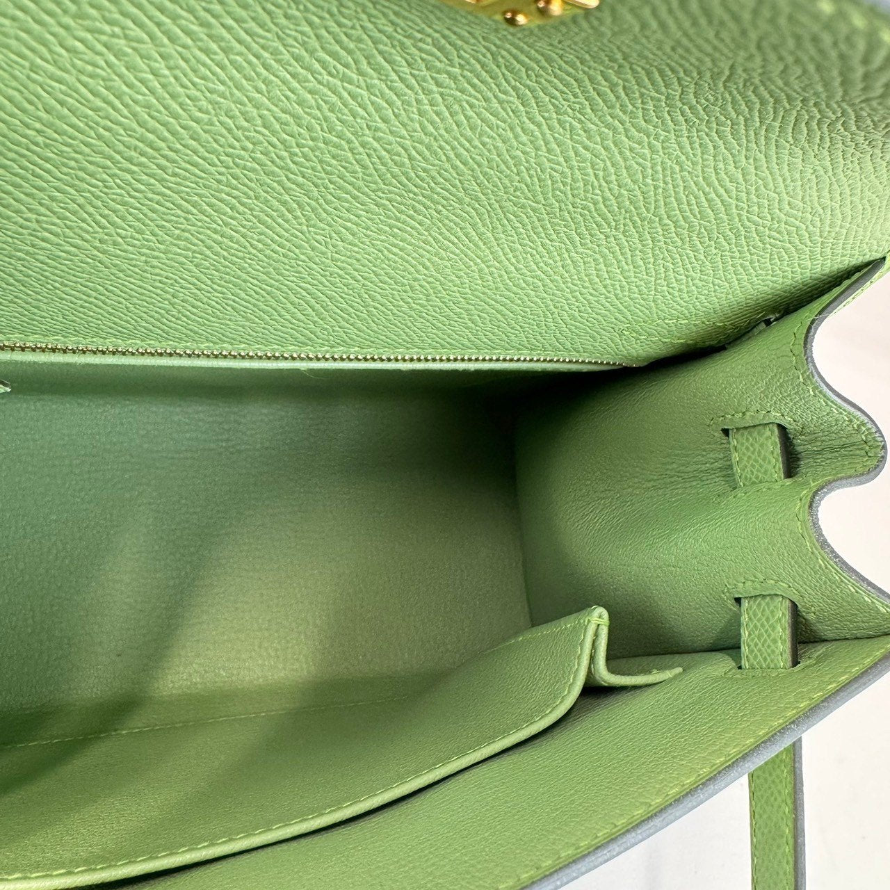 Kelly25 ケリー25 Vert Criquet ヴェールクリケット Epsom エプソン GHW ゴールド金具 Stamp-Y Y刻印