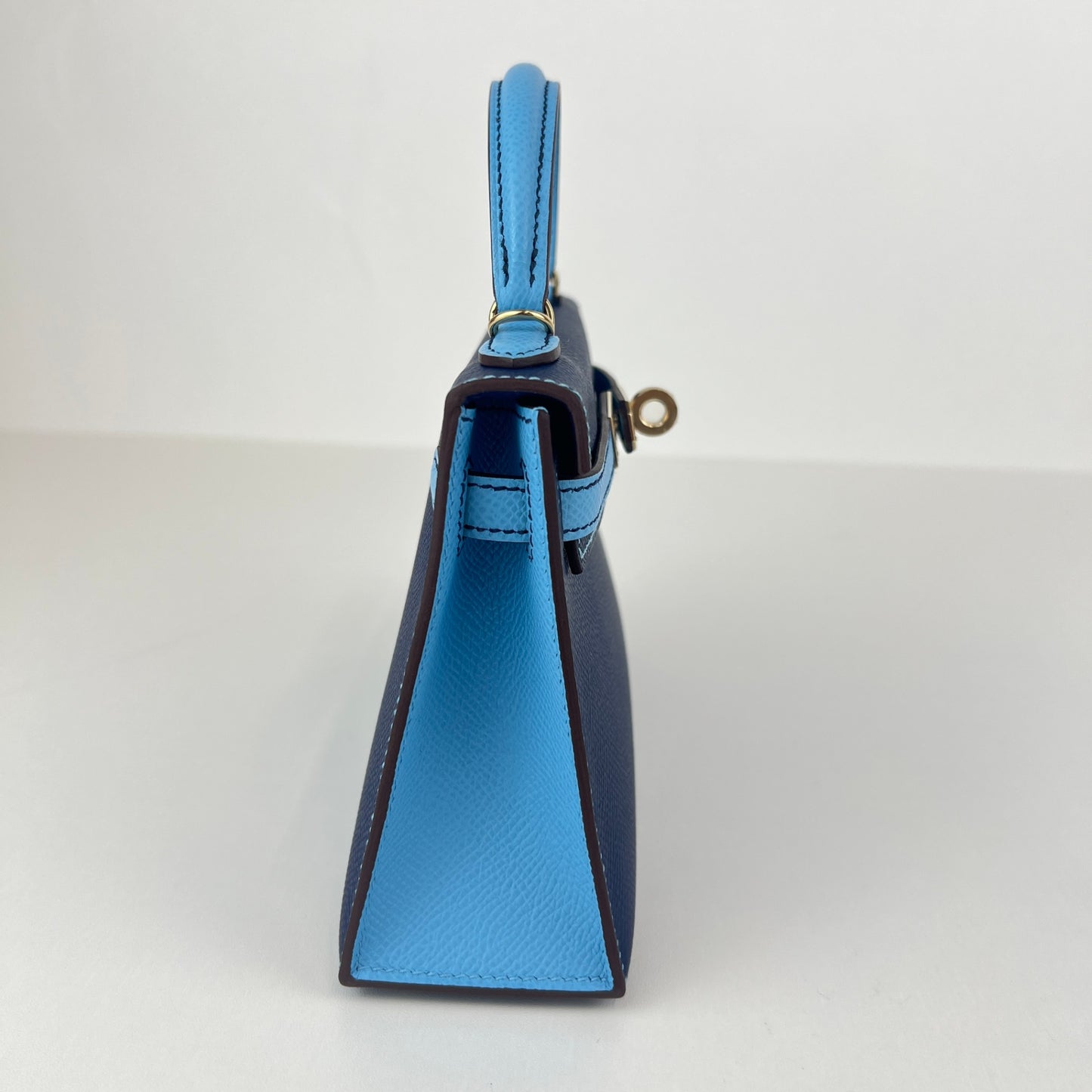 Mini kelly Special order ミニケリー スペシャルオーダー Blue navy/Celeste ブルーネイビー/セレステ PMBHW シャンパンゴールド金具 Stamp-K K刻印