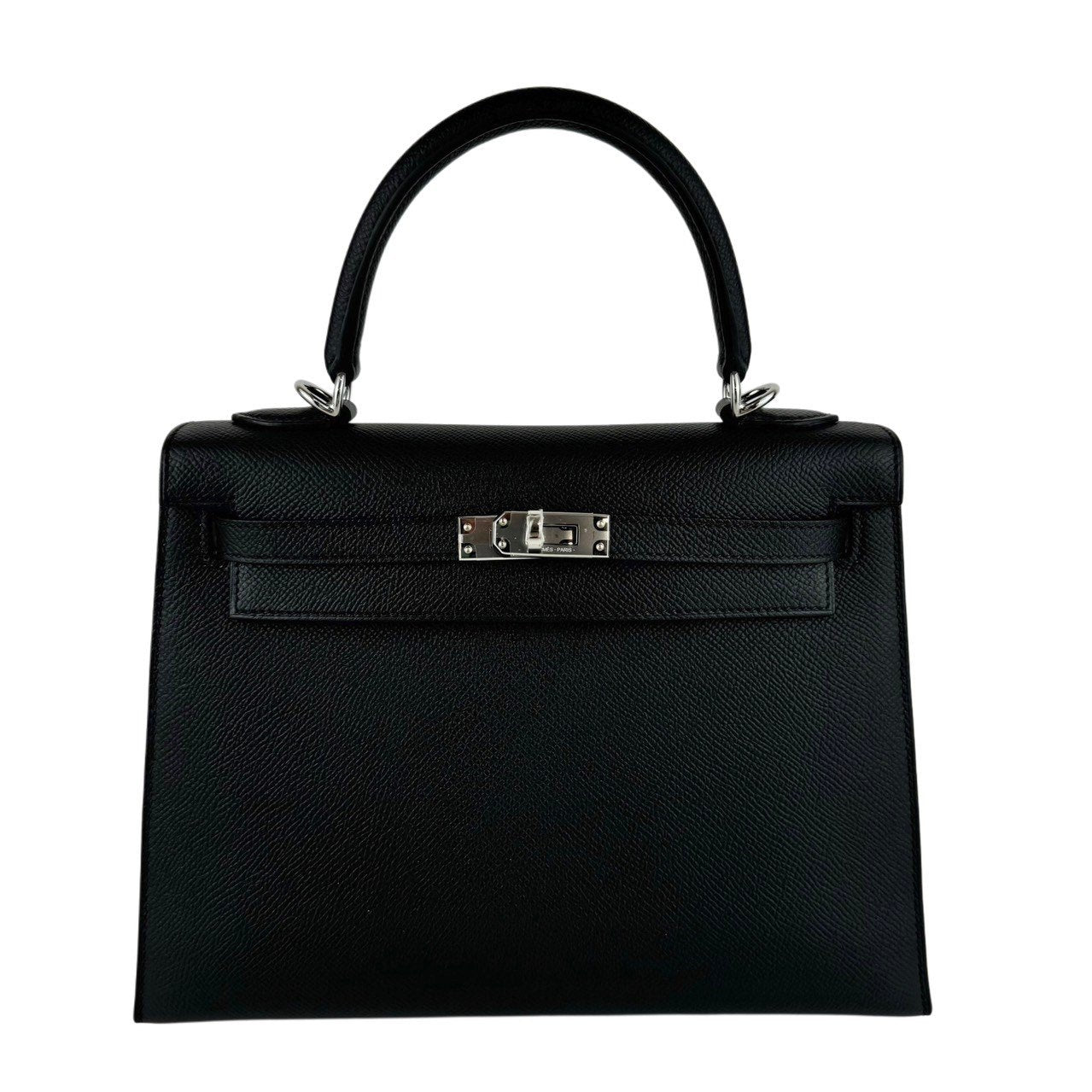 Kelly25 ケリー25 Black ブラック Epsom エプソン PHW シルバー金具 Stamp-W W刻印