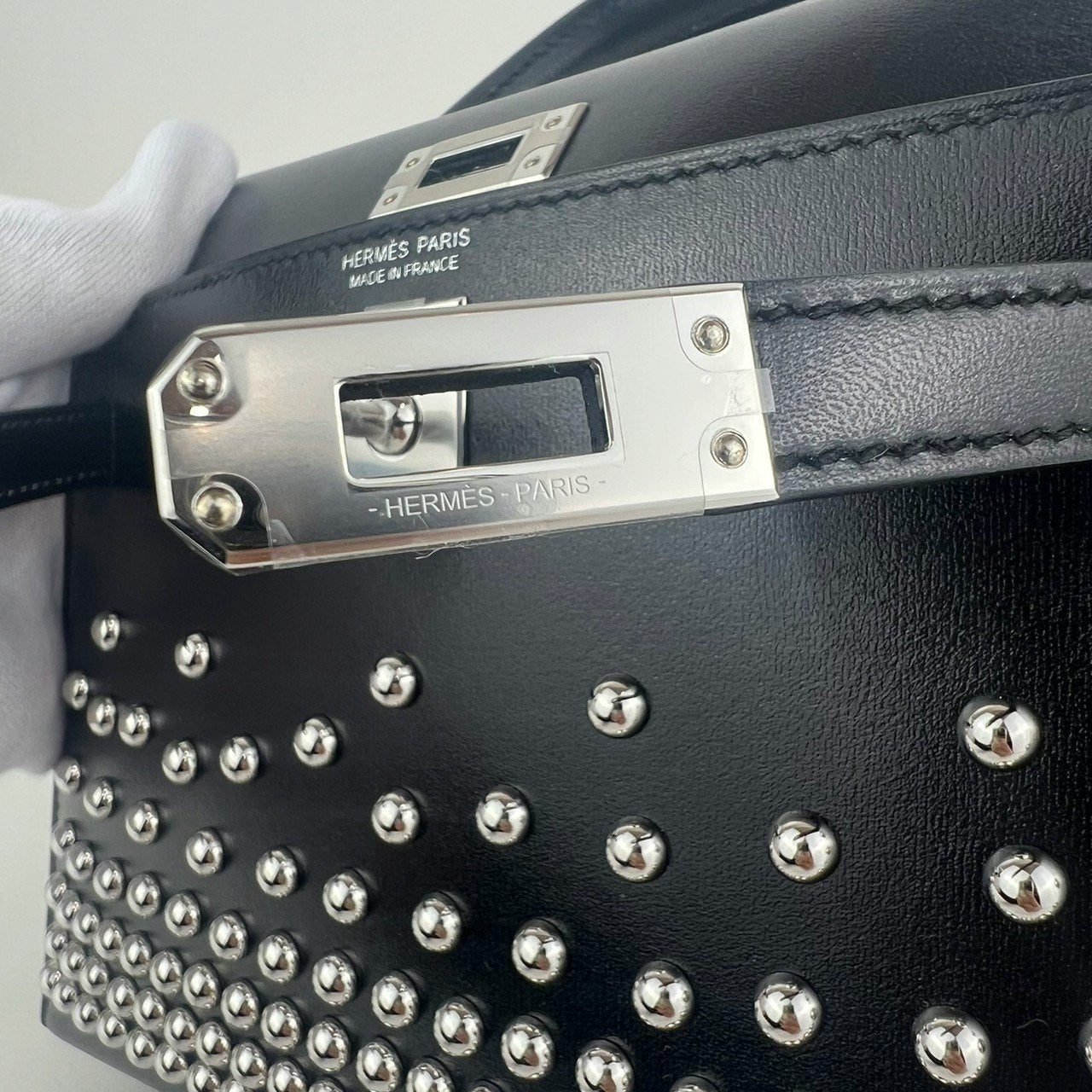 Mini kelly cloute ミニケリークローテ Black ブラック Box calf ボックスカーフ PHW シルバー金具 Stamp-B B刻印