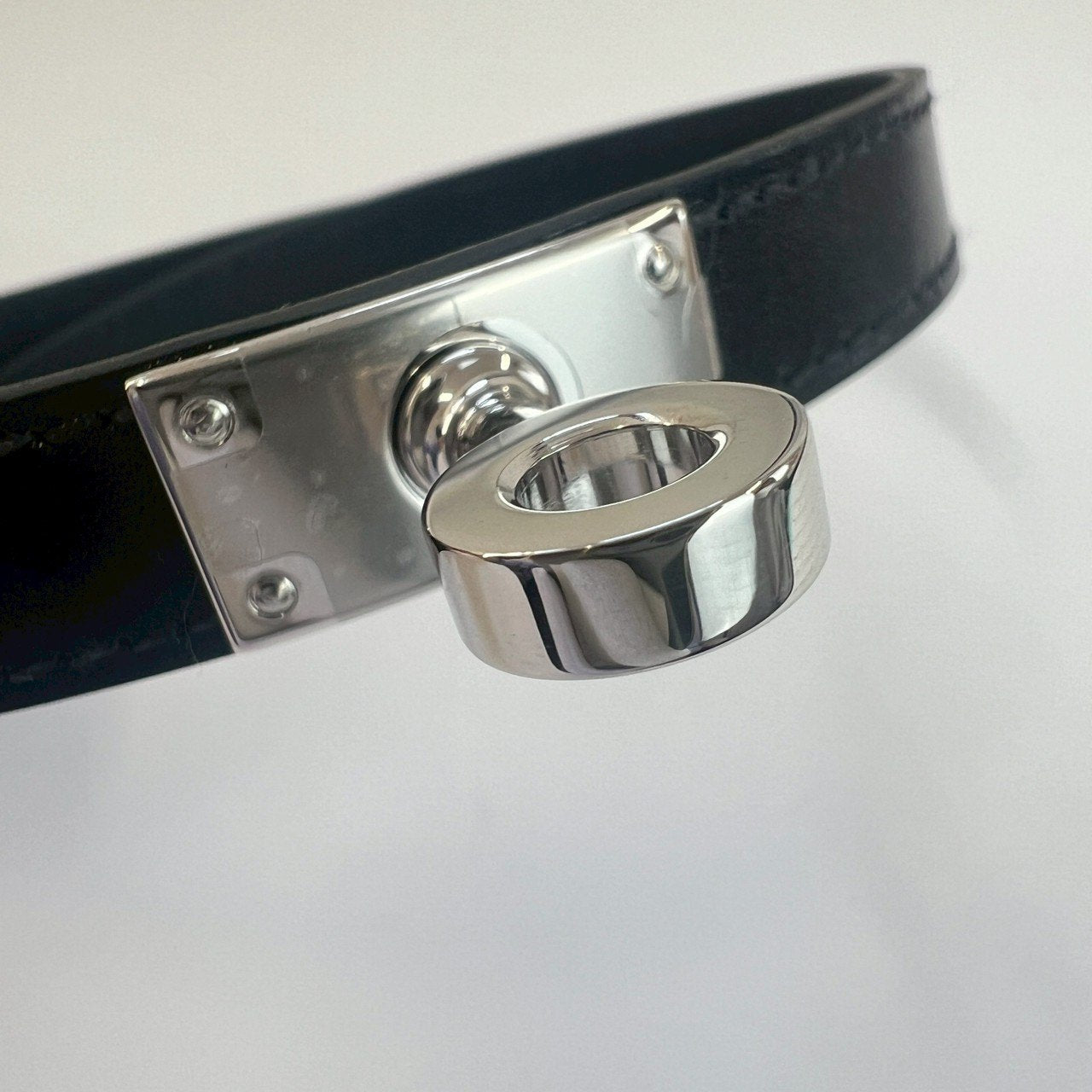 Kelly double bracelet レザーブレスレット ケリー T6 Black ブラック