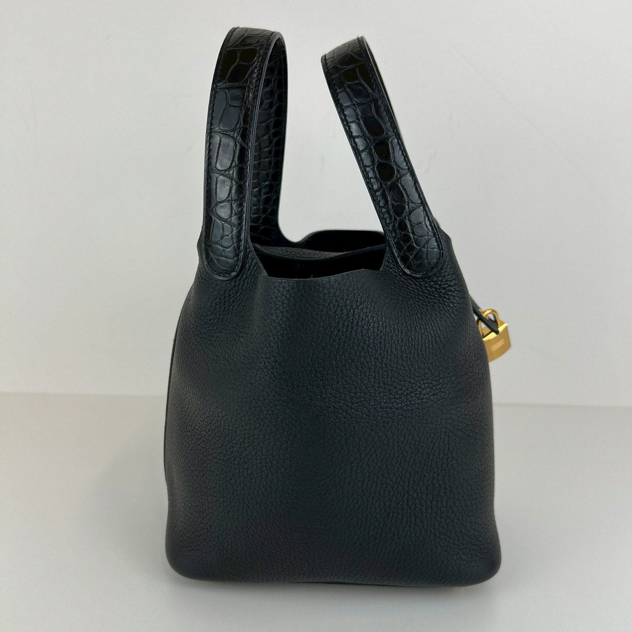 Picotin lock PM ピコタンロック18 Black ブラック Taurillon clemence トリヨンクレマンス crocodile クロコダイル GHW ゴールド金具 Stamp-Z Z刻印
