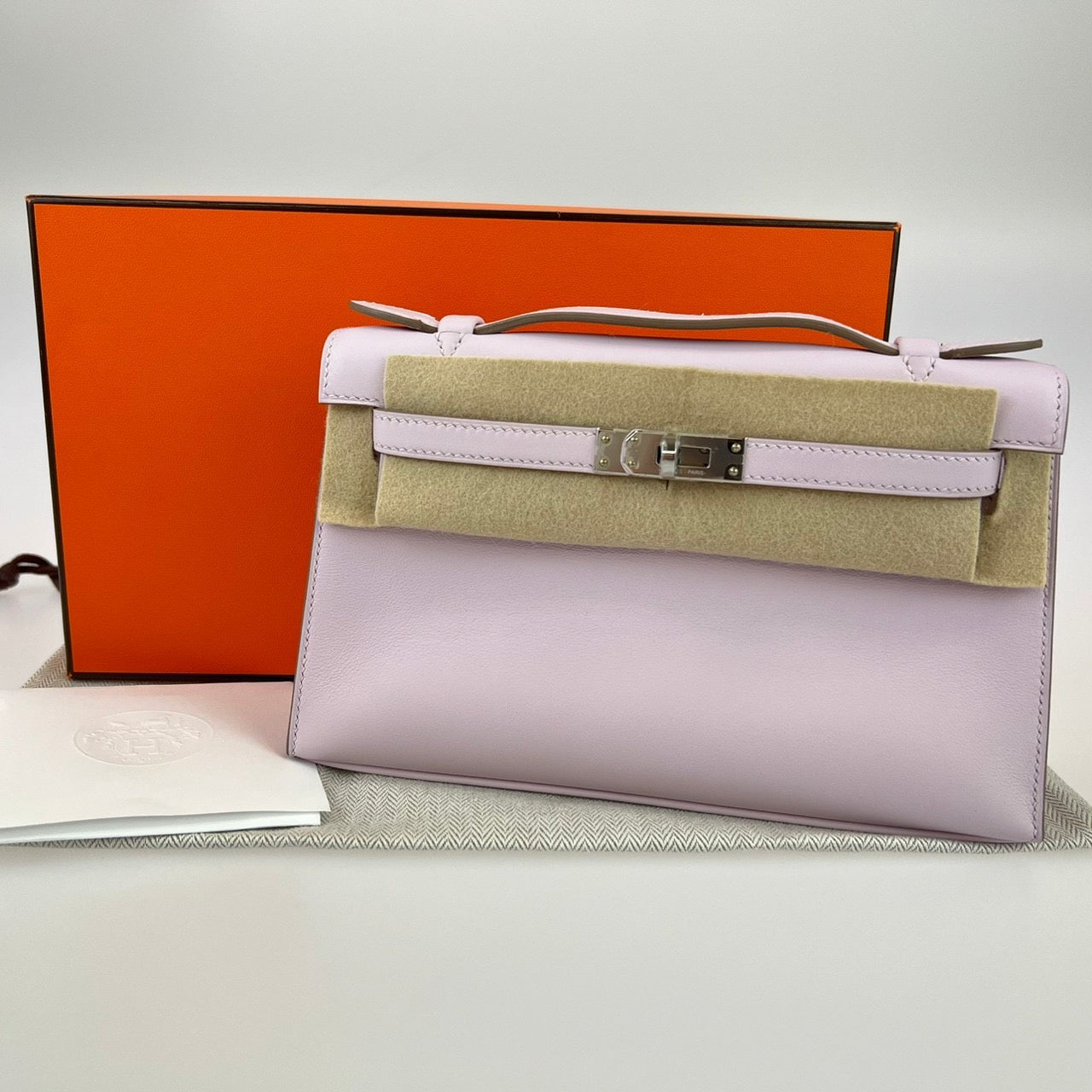 Pochet kelly ポシェットケリー モーヴペール Mouve pale シルバー金具 Silver Hardwear Swift スイフト Stamp-U U刻 ハンドバッグ ミニバッグ