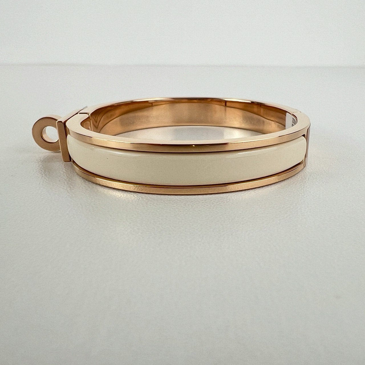 Hermès エルメス Mini Clic Kelly bracelet PM 200004F085PM ミニ クリック ケリー ブレスレット エナメルブレスレット ファン Creme / Rosegold :クリーム / ローズゴールド