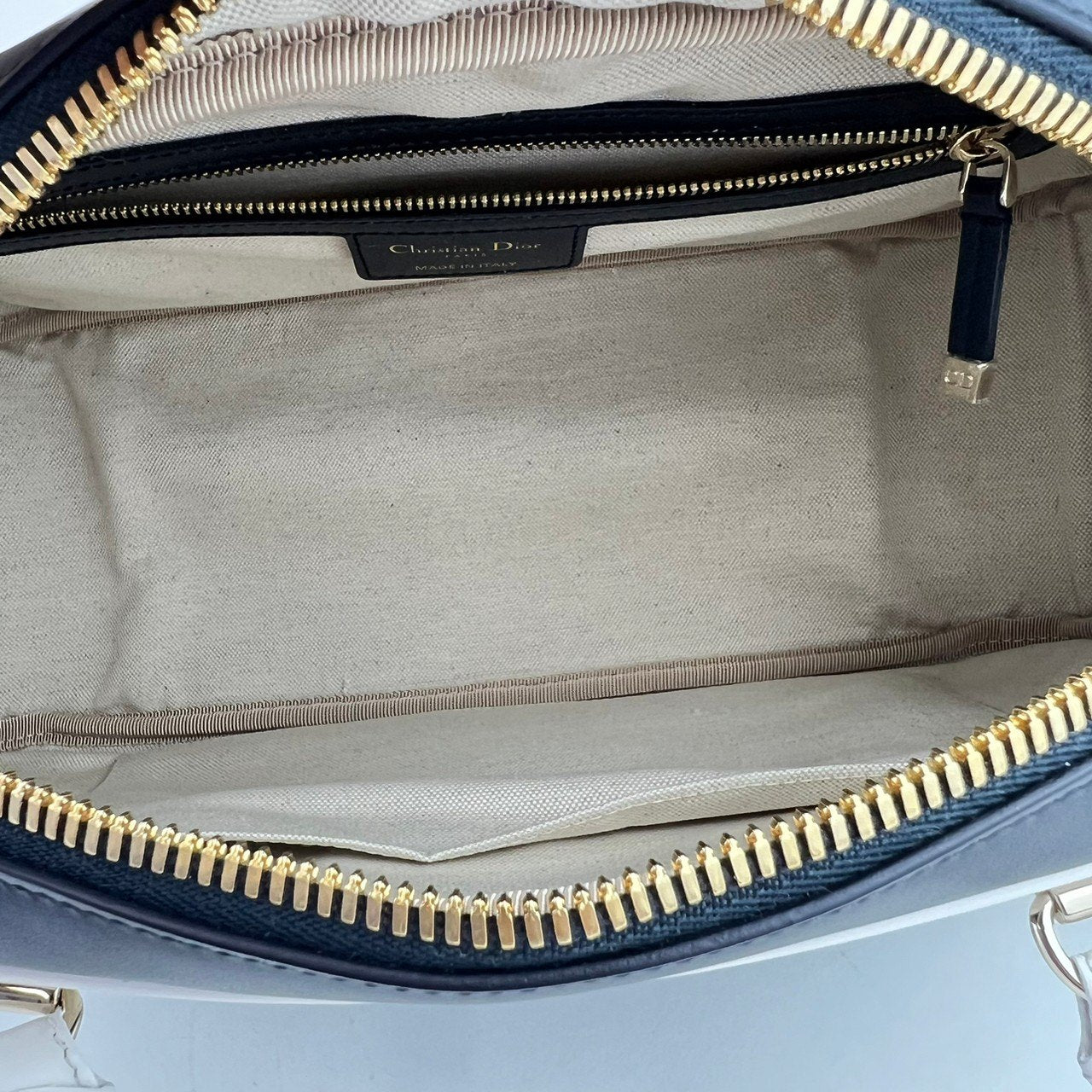 Dior Vibe Medium Classic Bowling Bag ディオール ヴァイブ ミディアム クラシック ボーリングバッグ ネイビー ゴールド金具