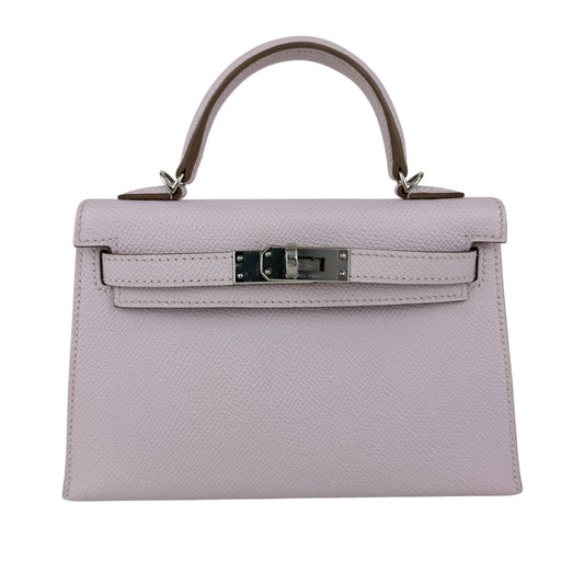 Mini kelly ミニケリー Stamp-K K刻印 Epsom エプソン Mauve pale モーヴペール PHW シルバー金具