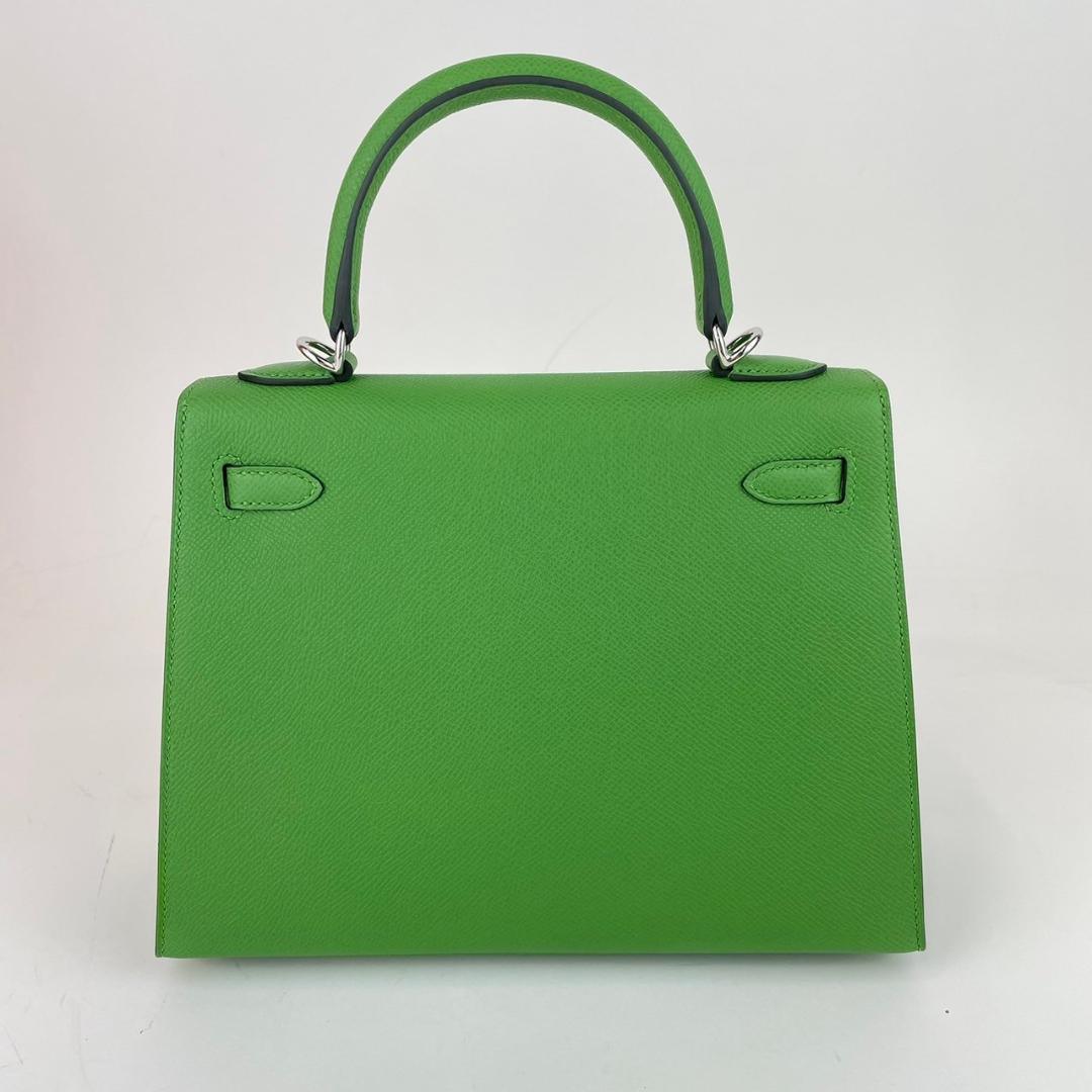 新品 HERMES エルメス Kelly25 ケリー25 Vert yucca ヴェールユッカ Epsom エプソン PHW シルバー金具 B刻