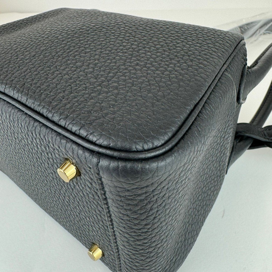 HERMES エルメス Lindy mini リンディミニ Black ブラック GHW ゴールド金具 Taurillon Clemence トリヨンクレマンス Stamp-B B刻