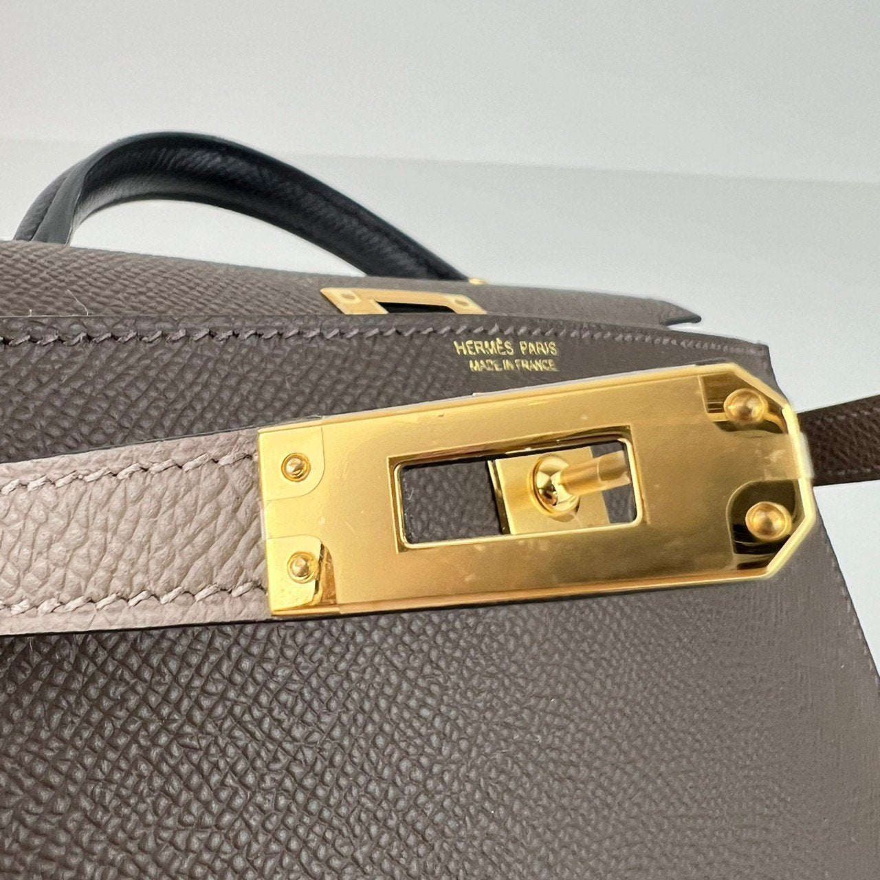 Mini kelly Tricolor ミニケリー トリコロール Ecorce/Etoupe/Black エコルセ/エトープ/ブラック Epsom エプソン GHW ゴールド金具