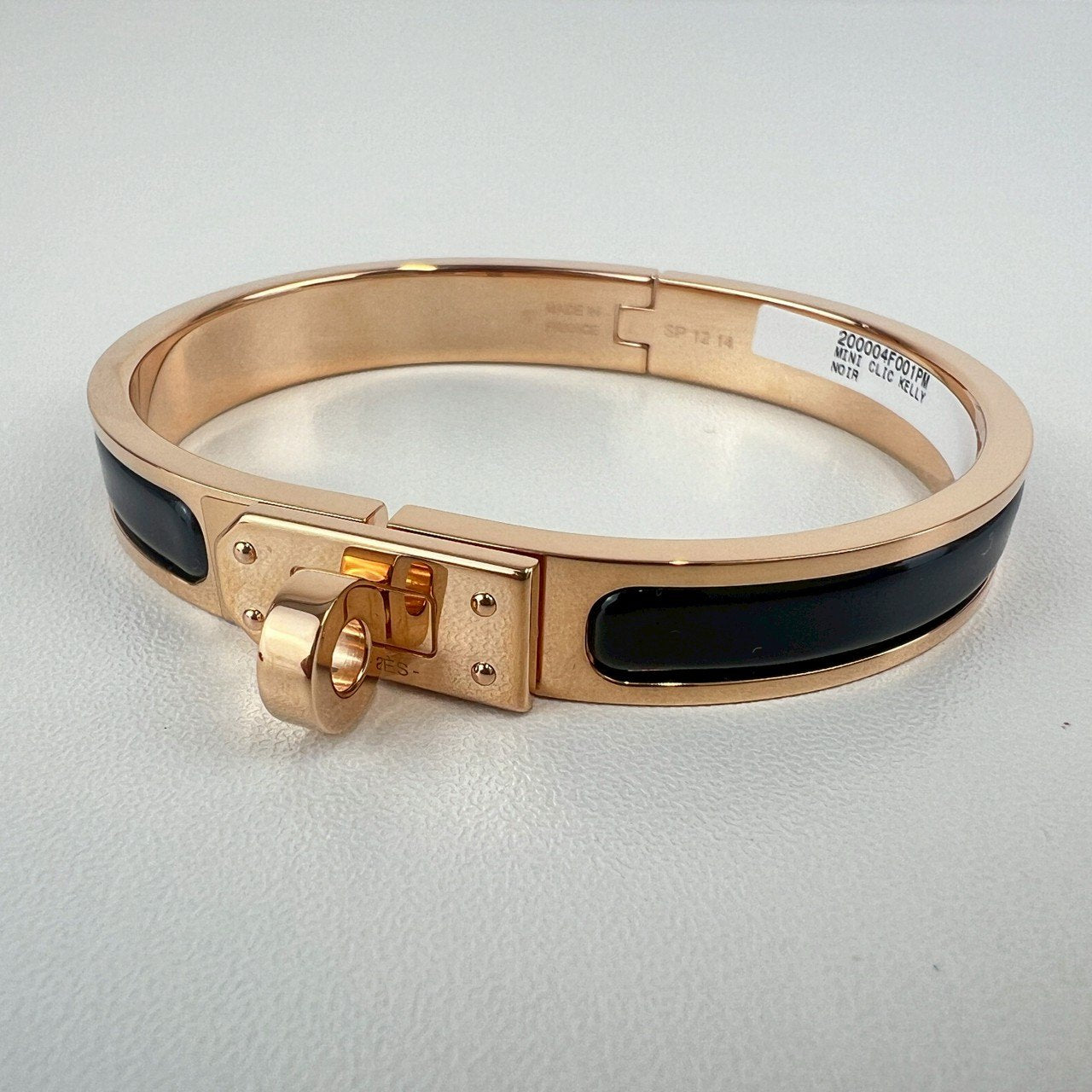 Hermès エルメス Mini Clic Kelly bracelet PM 200004F001PM ミニ クリック ケリー ブレスレット エナメルブレスレット ファン Black / Rosegold :ブラック / ローズゴールド
