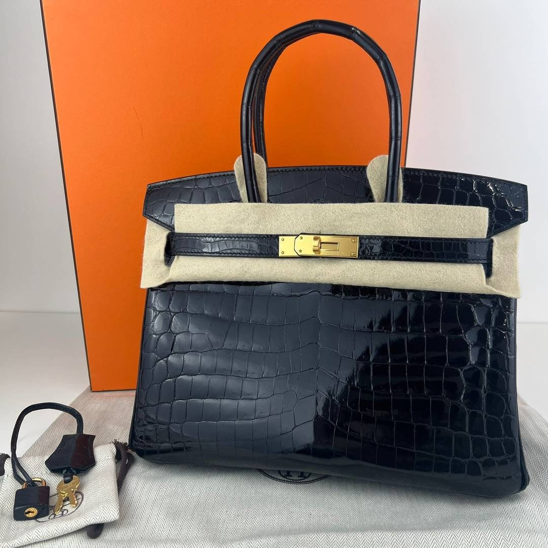 Birkin30 バーキン30 Black ブラック GHW ゴールド金具 Shiny crocodile シャイニークロコダイル Stamp-Y Y刻印