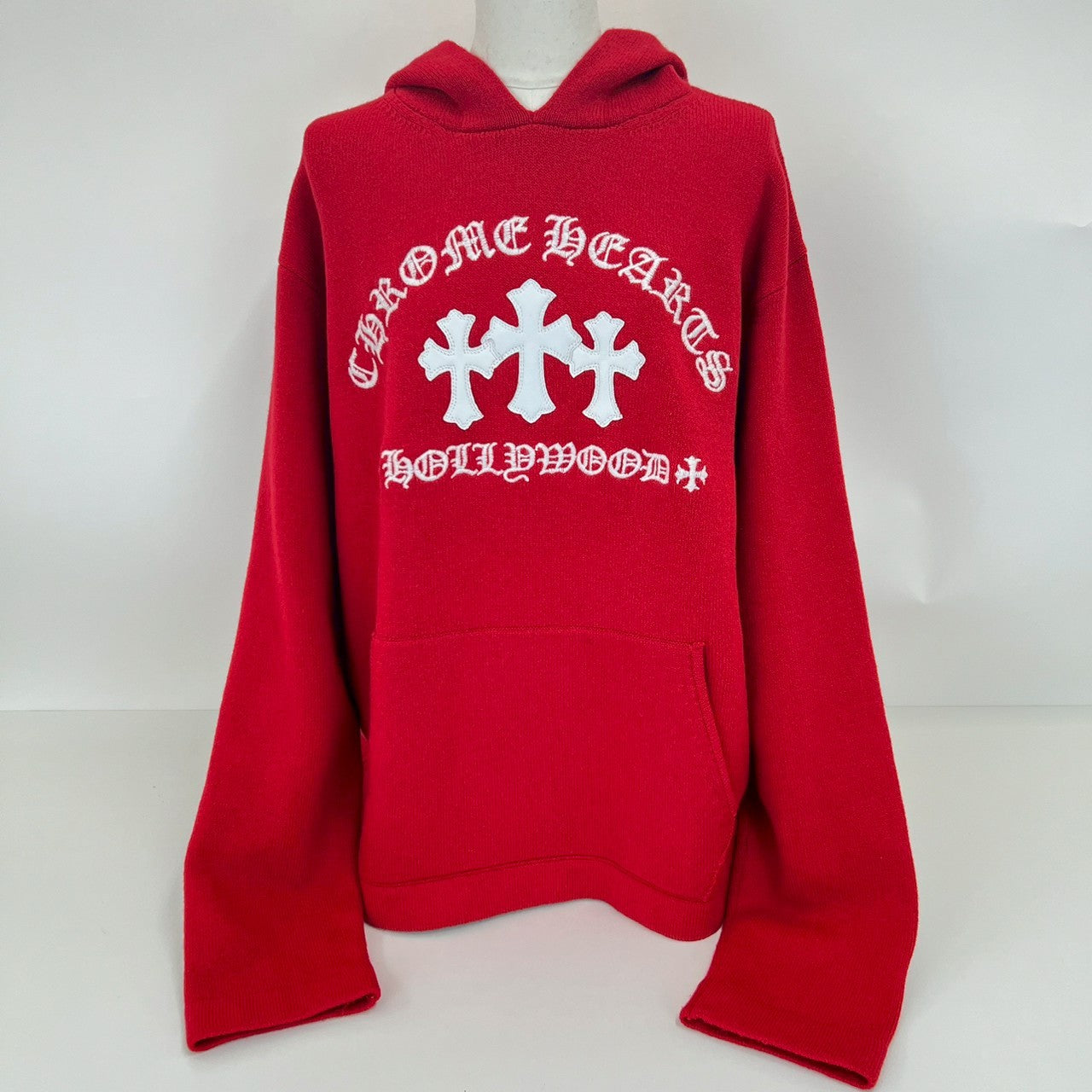 Chrome Hearts クロムハーツ パーカー レッド ホワイトロゴ メンズ XL