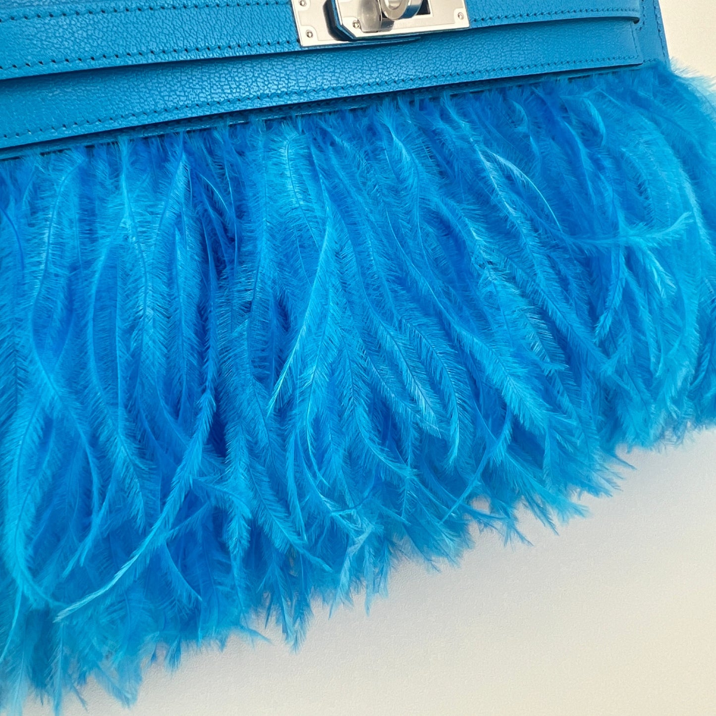 Kelly Elan feather ケリーエランフェザー Blue frida ブルーフリーダ Chevre シェーブル PHW シルバー金具 Stamp-B B刻印
