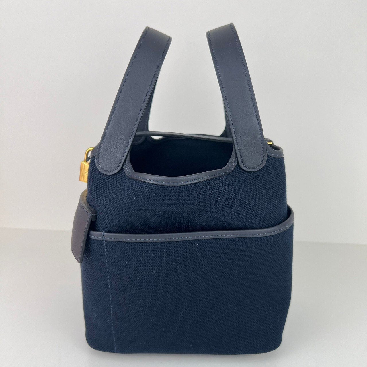 Picotin Lock PM ピコタンロック18 Bleu marine ブルーマリーン GHW ゴールド金具 Stamp-W W刻印