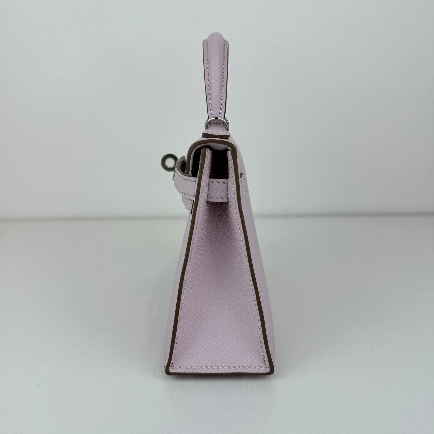 Mini kelly ミニケリー Stamp-K K刻印 Epsom エプソン Mauve pale モーヴペール PHW シルバー金具