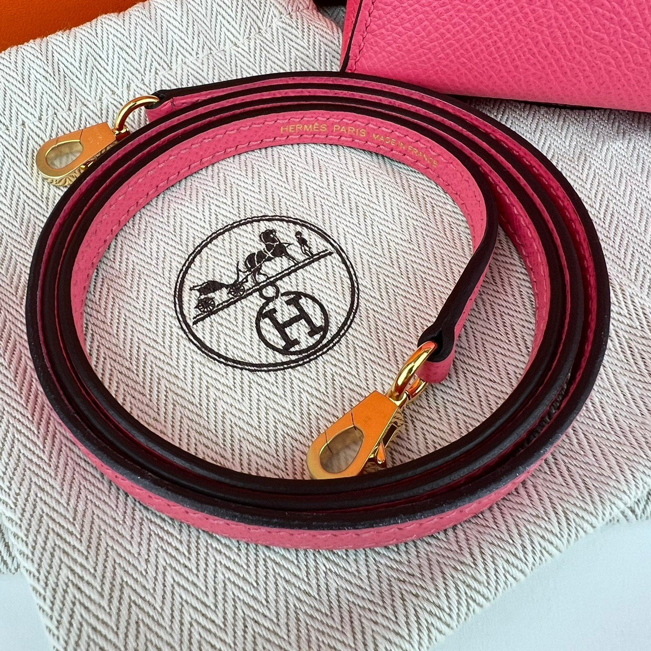 Mini kelly ミニケリー Rose azalee ローズアザレ Epsom エプソン YG イエローゴールド金具 Stamp-C C刻 レディースバッグ 2wayバッグ ショルダーバッグ ハンドバッグ