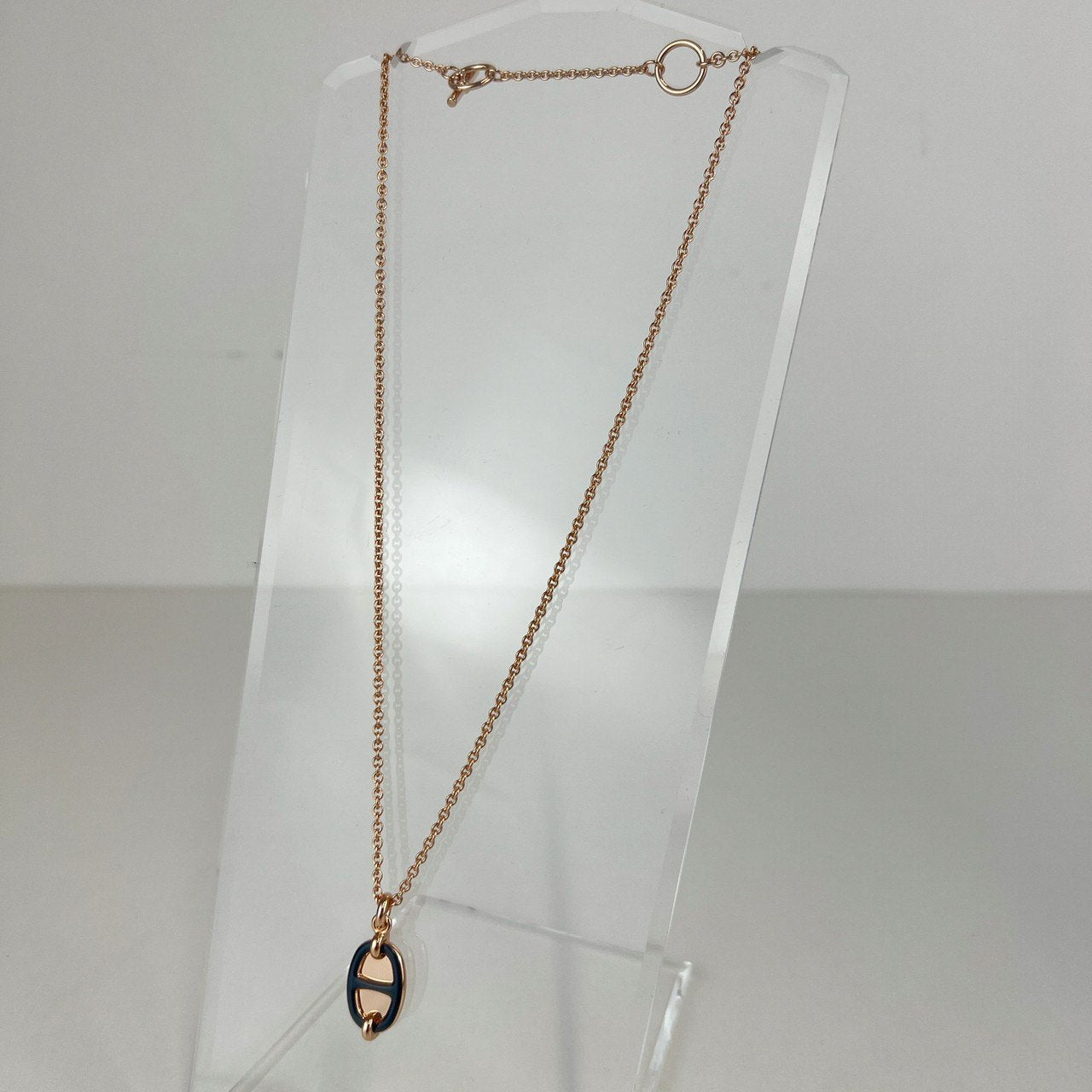 Hermès エルメス Mini Maillon pendant ミニ マイヨン ペンダント メタル Black / Rosegold :ブラック / ローズゴールド