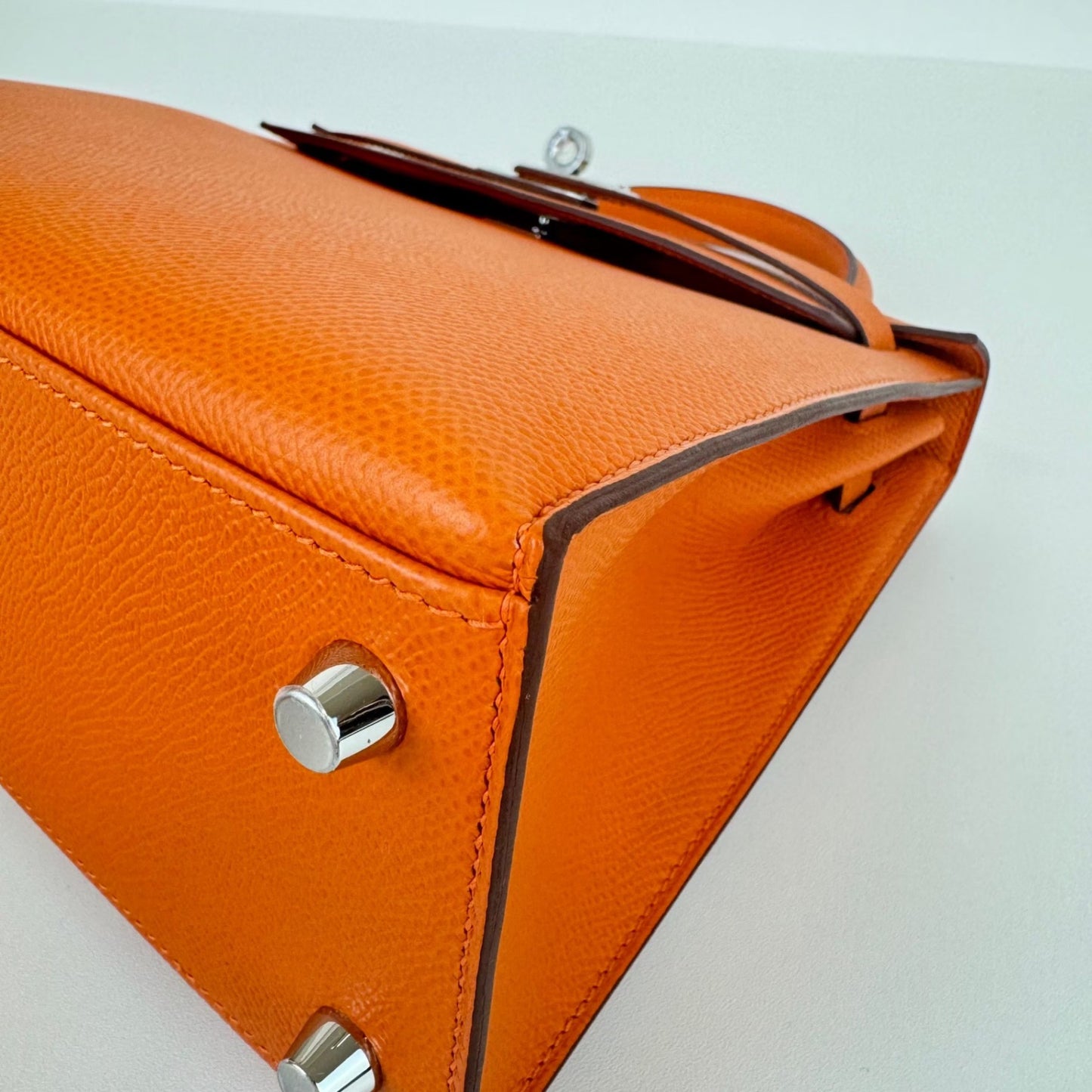 Kelly25 ケリー25 Stamp-W W刻印 Epsom エプソン Orange オレンジ PHW シルバー金具