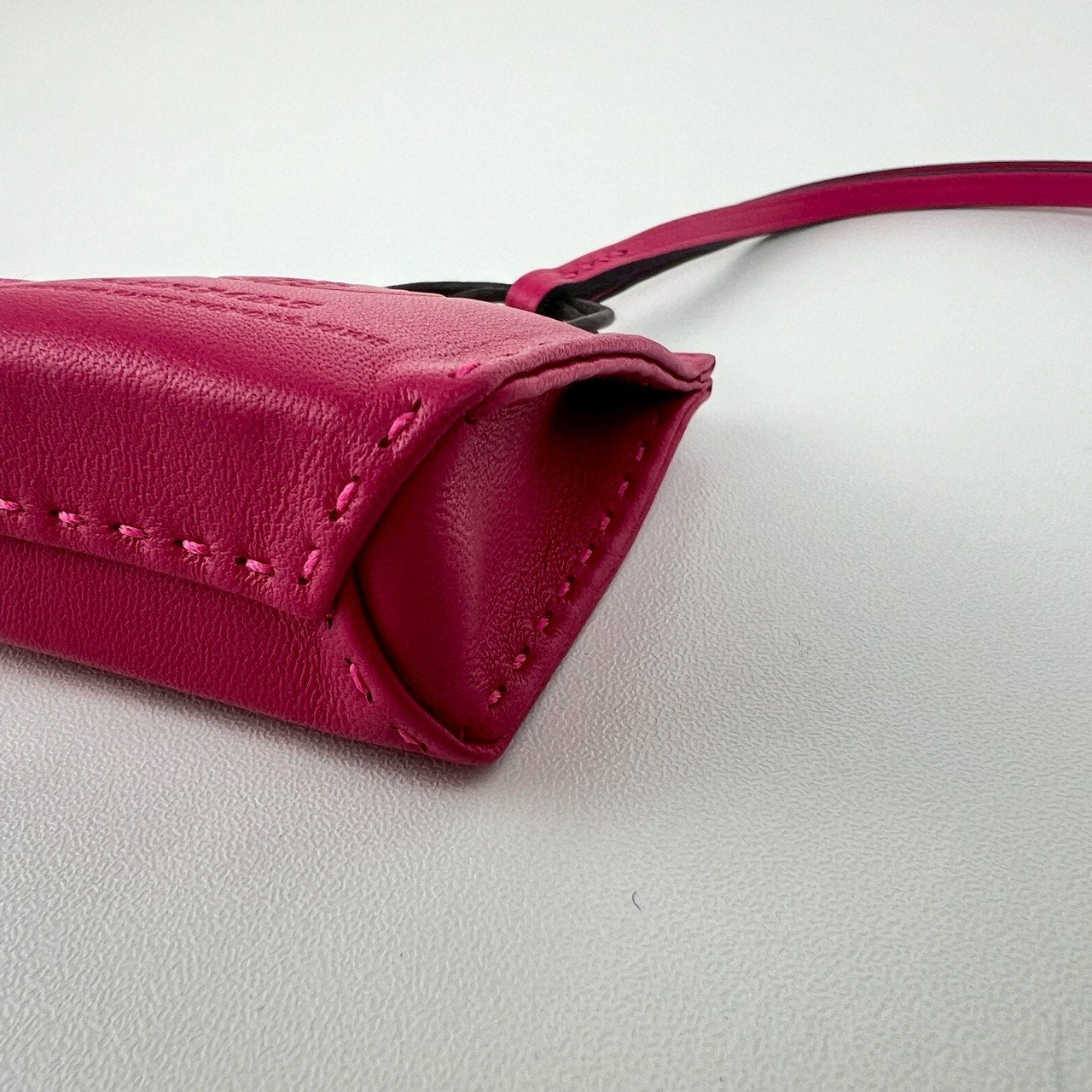 新品未使用 HERMES エルメス Sac orange サックオランジュ Rose mexico ローズメキシコ Agneau Milo アニョーミロ バッグチャーム ストラップ キーホルダー