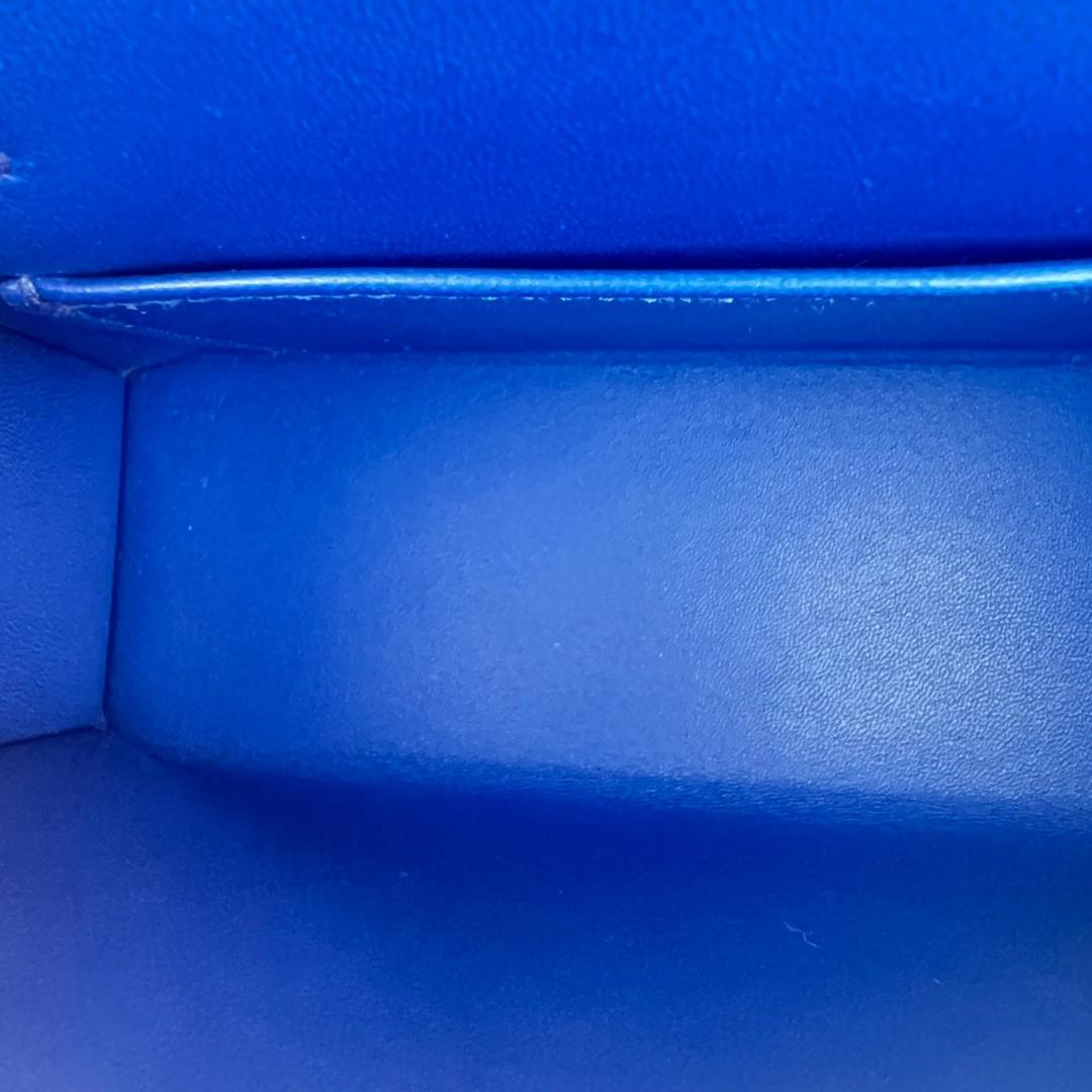 Mini kelly ミニケリー Blue royal ブルーロイヤル Chevre シェーブル GHW ゴールド金具 B刻