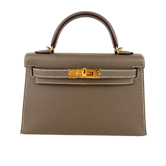 Mini kelly ミニケリー Etoupe エトープ  GHW ゴールド金具Epsom エプソン Stamp-W W刻印