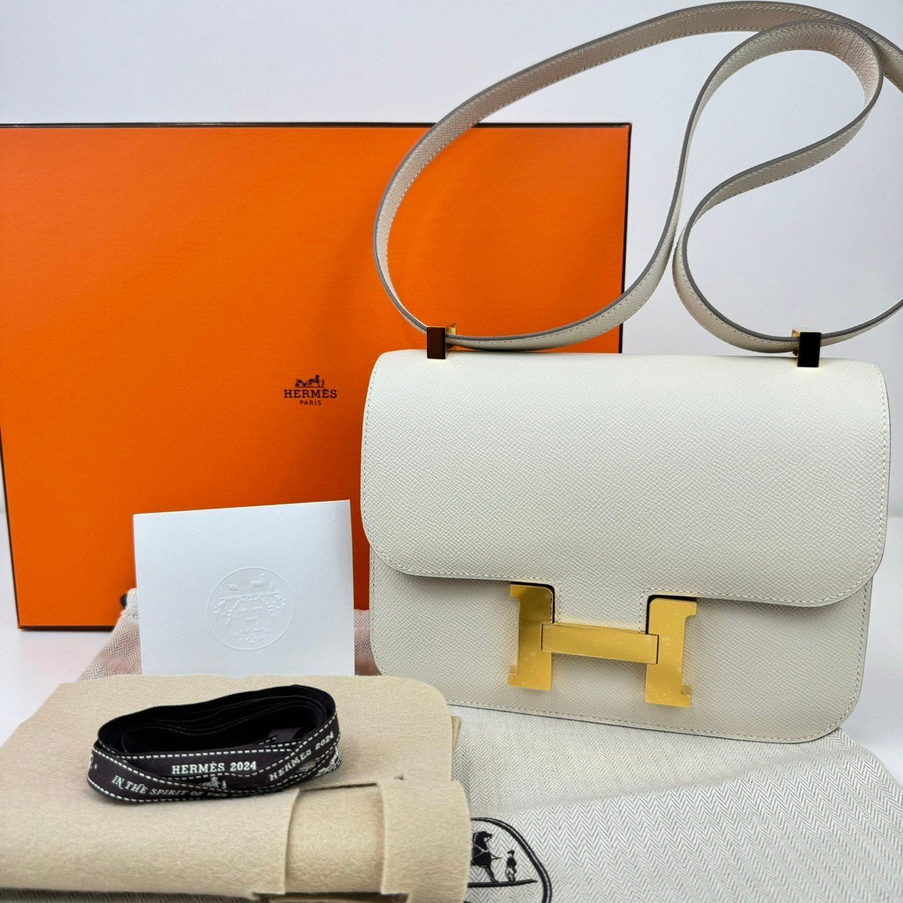Constance24 コンスタンス24 Craie クレ Epsom エプソン GHW ゴールド金具 Stamp-W W刻 レディースバッグ ショルダーバッグ