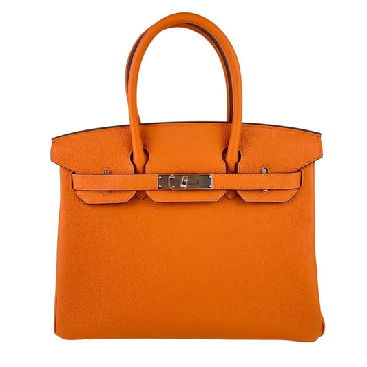 Birkin30 バーキン30 Orange オレンジ  PHW シルバー金具 Togo トゴ Stamp-W W刻印