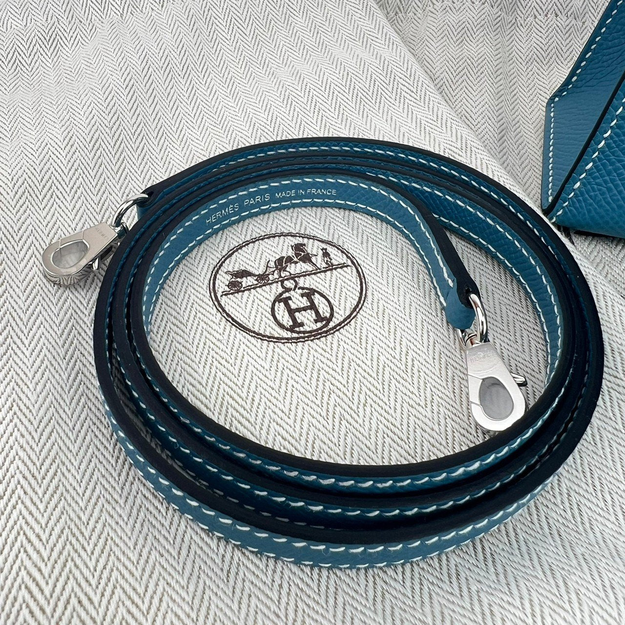 Mini Kelly ミニケリー Bleu jean ブルージーン PHW シルバー金具