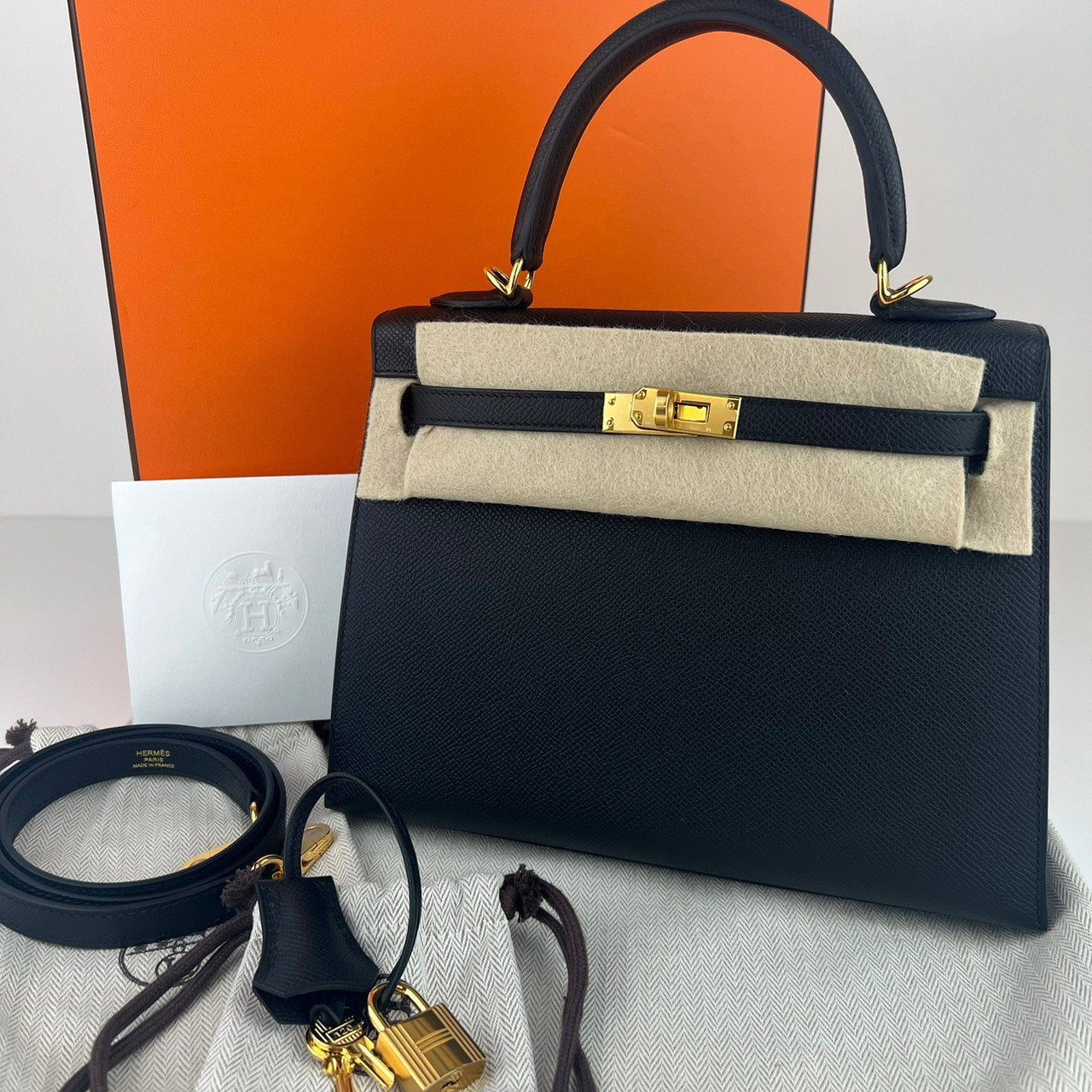 Kelly25 ケリー25 Black ブラック GHW ゴールド金具 Epsom エプソン Stamp-W W刻印