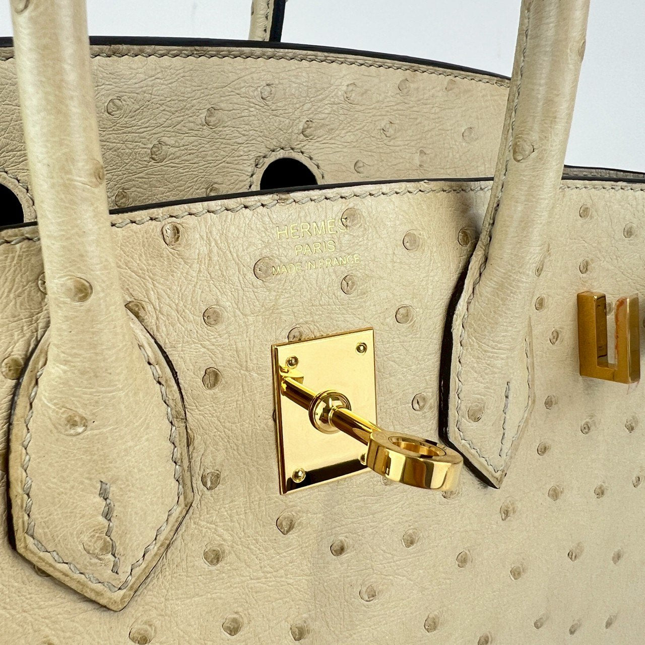 Hermès エルメス Birkin25 バーキン25 Stamp-Z Z刻印 Ostrich オーストリッチ Parchemin パルシュマン GHW ゴールド金具