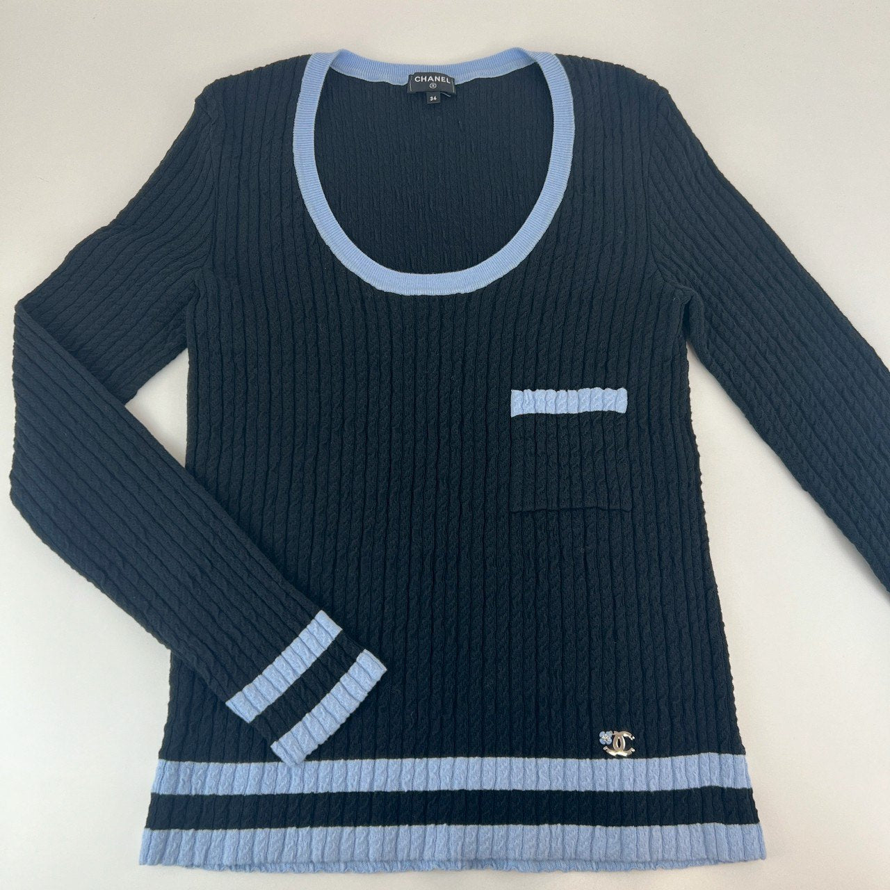 プルオーバー トップス ココマーク 長袖 Black ブラック light blue ライトブルー P77933-K11280-NZN95