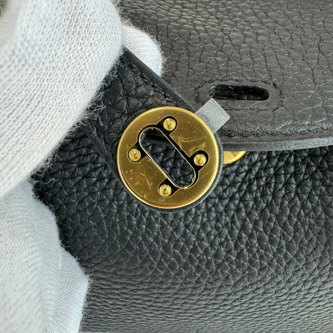 HERMES エルメス Lindy mini リンディミニ Black ブラック GHW ゴールド金具 Taurillon Clemence トリヨンクレマンス Stamp-B B刻