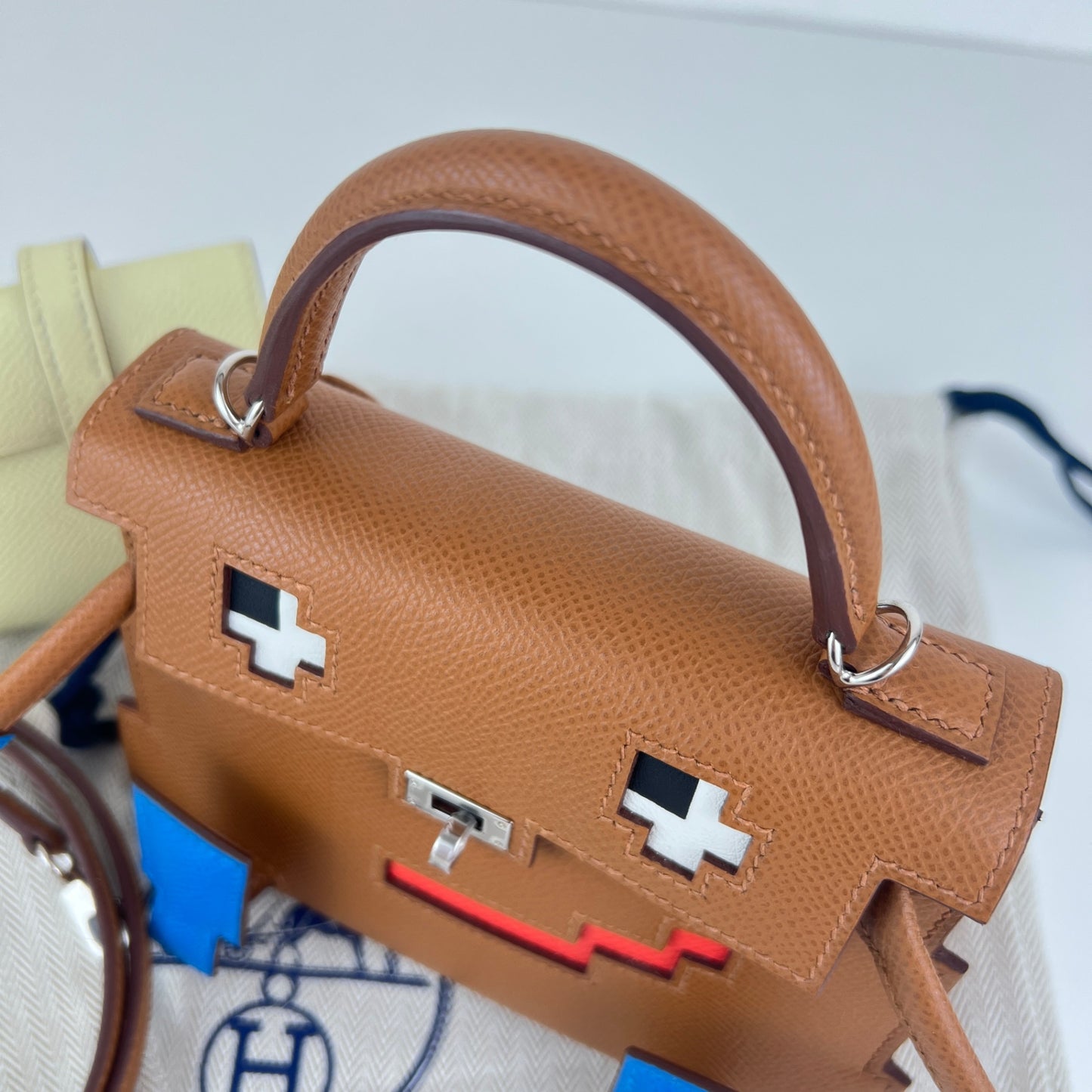 Kelly doll picto ケリードールピクト Gold/Bleu zanzibar ゴールド/ブルーザンジバル PHW シルバー金具 Epsom エプソン Stamp-W W刻印