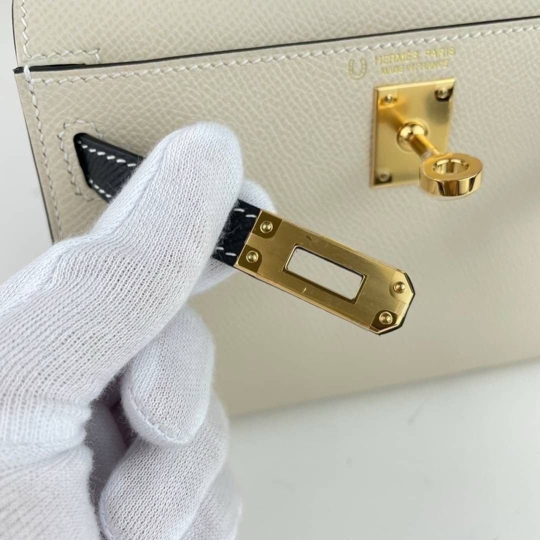 Mini Kelly Special Order ミニケリー HSS Black/Craie ブラック/クレ GHW ゴールド金具 Epsom エプソン Stamp-U U刻印