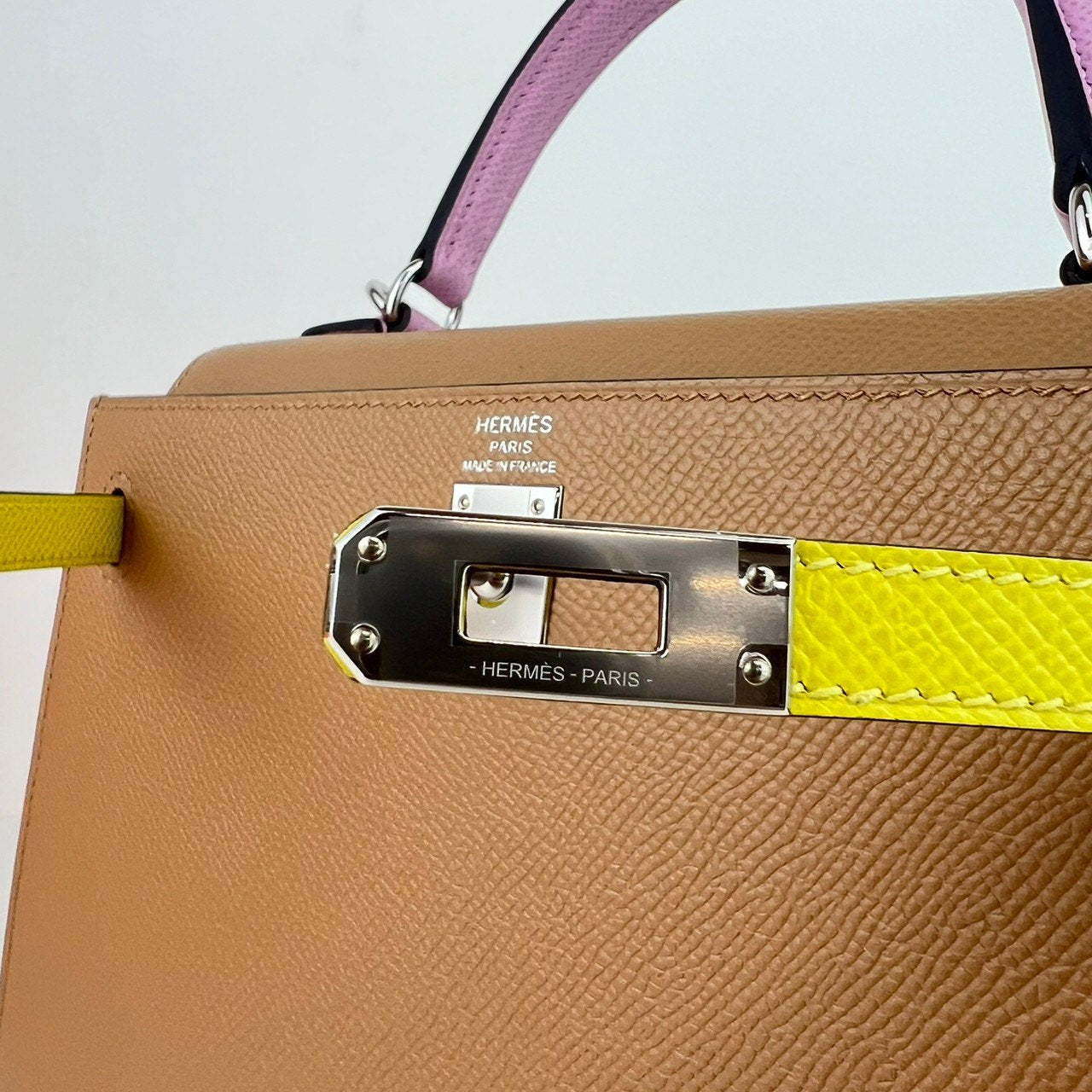 Kelly25 Toricolor ケリー25トリコロール Chai/Mauve sylvester/Lime チャイ/モーヴシルベストル/ライム PHW シルバー金具 Epsom エプソン Stamp-U U刻印