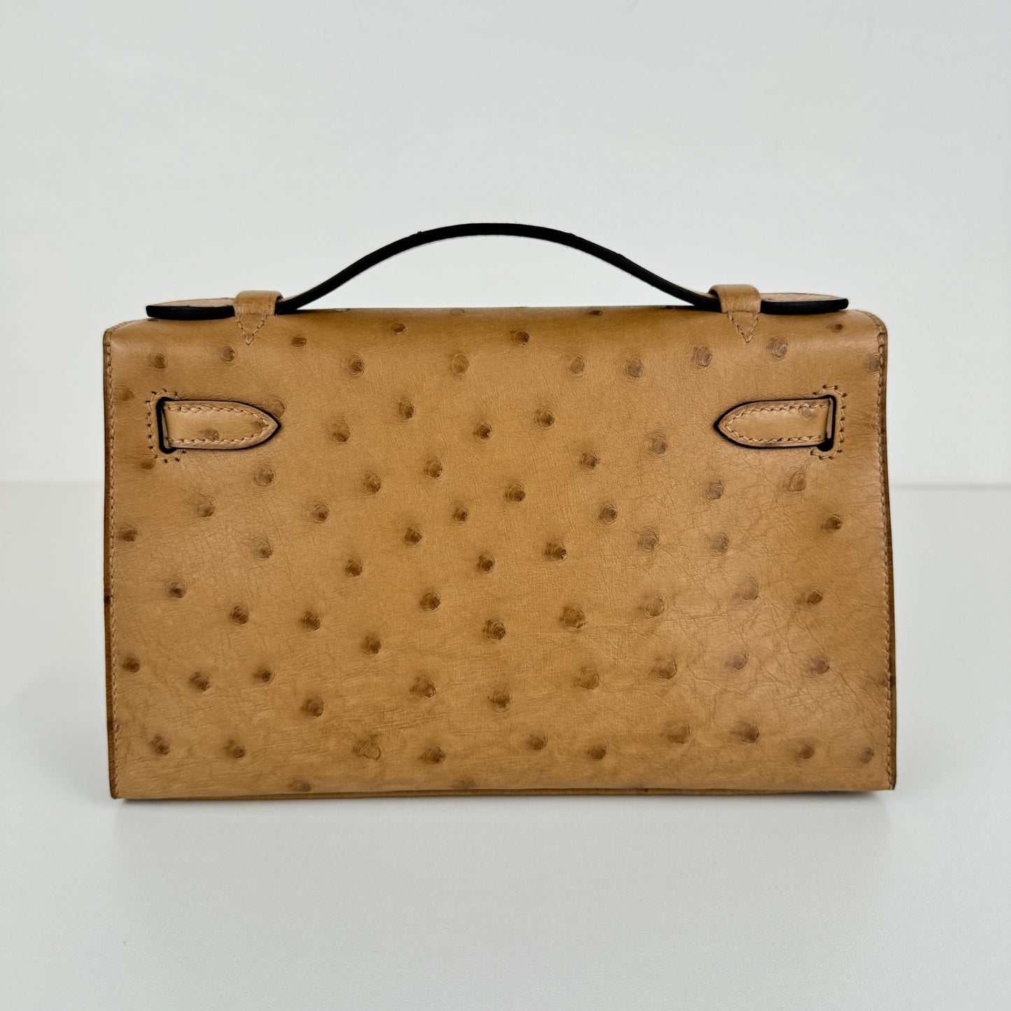 Kelly pochette ケリーポシェット Chai チャイ Ostrich オーストリッチ GHW ゴールド金具 Stamp-W W刻印