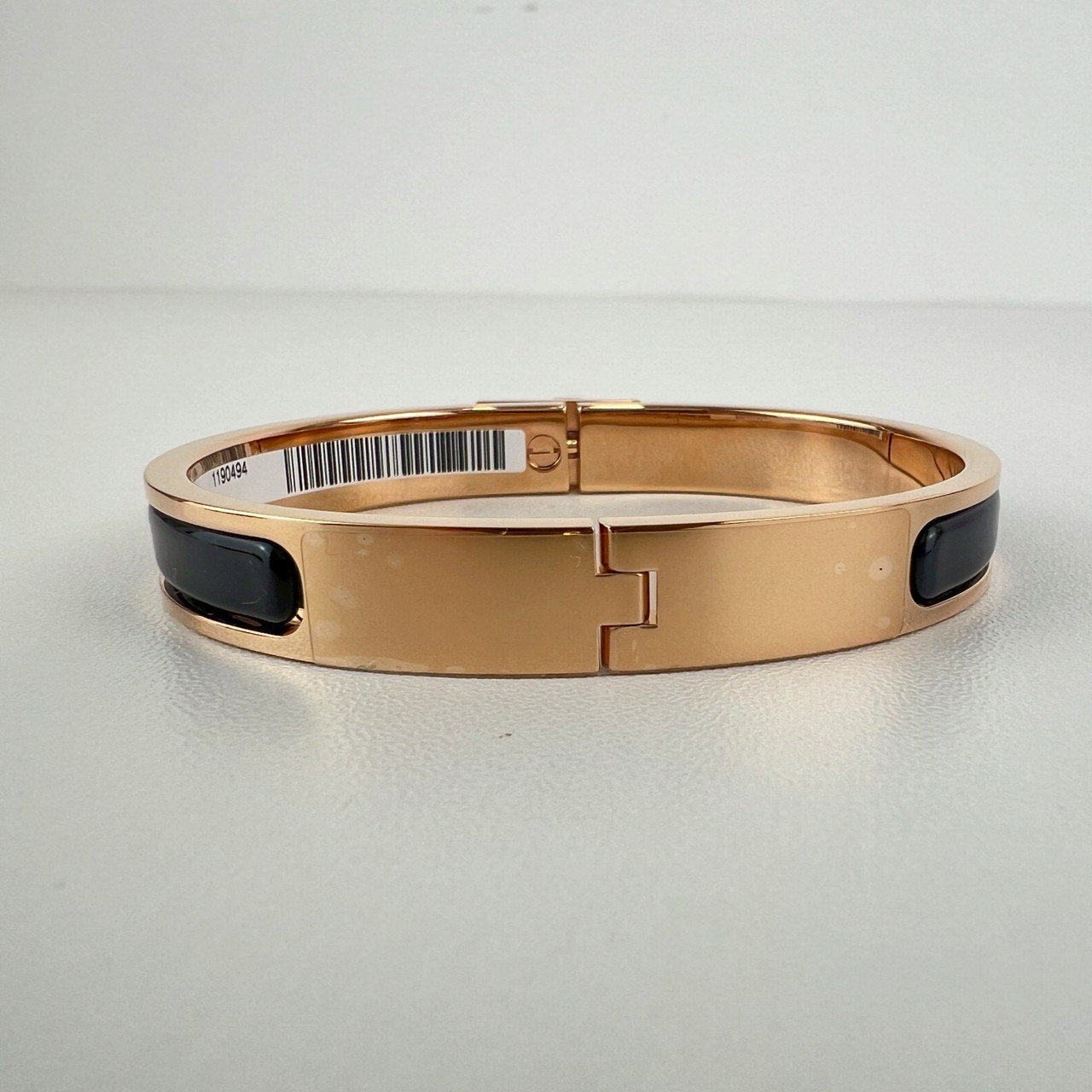 Hermès エルメス Mini Clic Kelly bracelet PM 200004F001PM ミニ クリック ケリー ブレスレット エナメルブレスレット ファン Black / Rosegold :ブラック / ローズゴールド